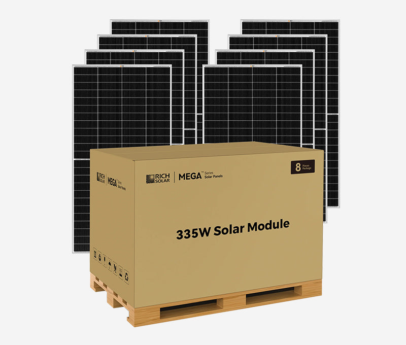 Rich Solar MEGA 335 PRO solar panel pallet packaging