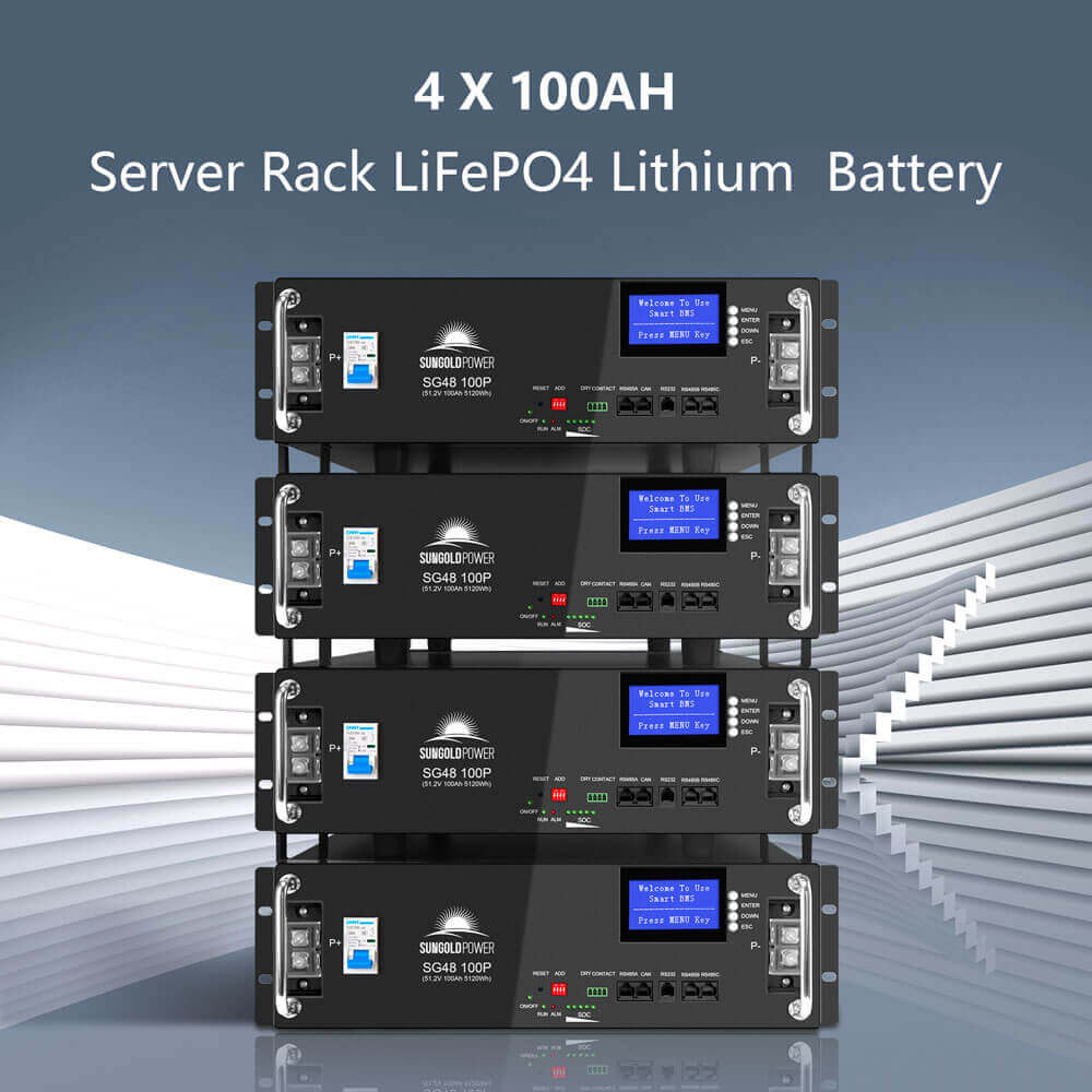 Off Grid Solar Kit 10000W 48VDC 120V/240V LifePO4 20.48KWH Lithium Battery 12 X 450 Watts Solar Panels SGR- 10K2M