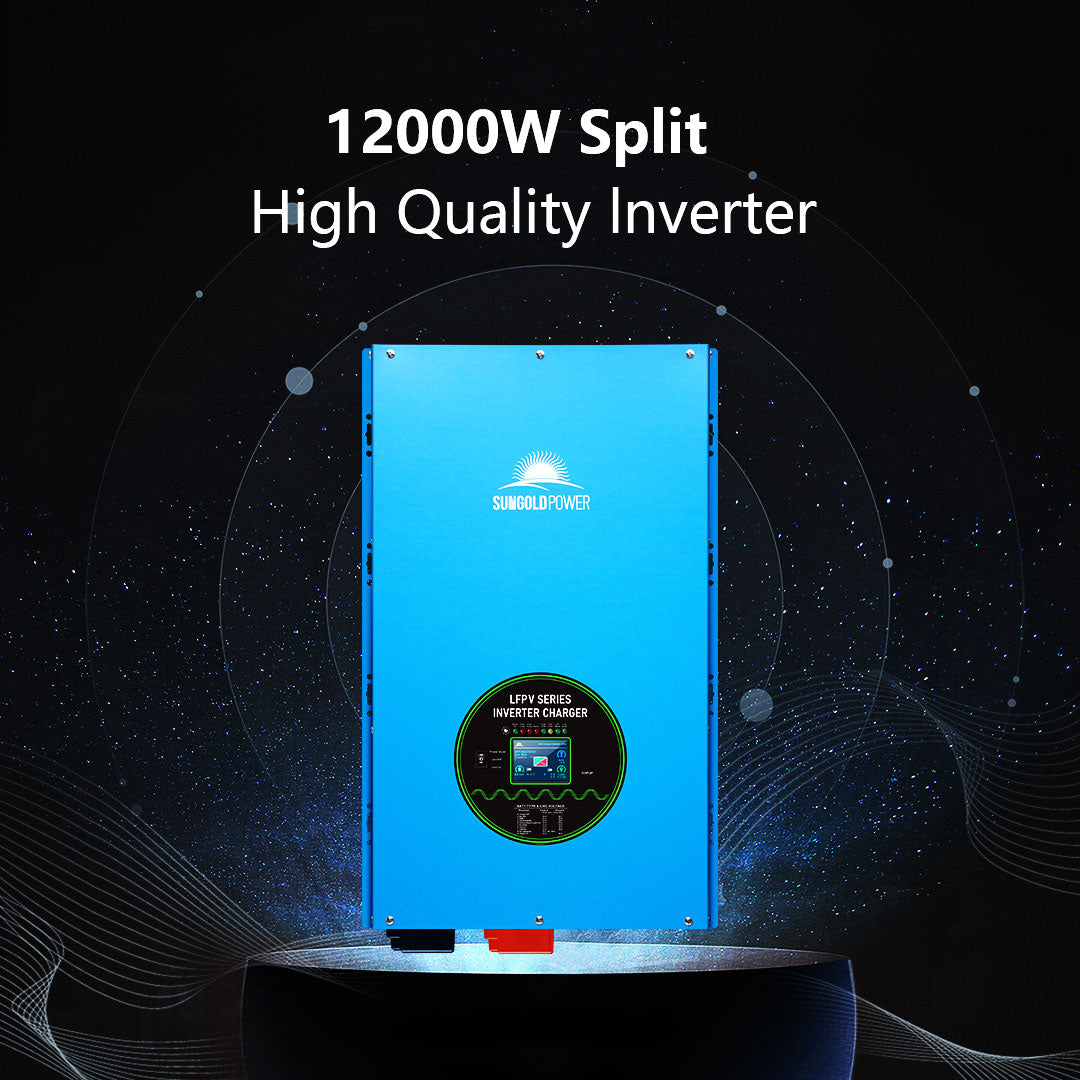 Off-Grid Solar Kit 12000W 48VDC 120V/240V LiFePO4 25.6KWH Lithium Battery 12 X 415 Watts Solar Panels SGR- 12K20E