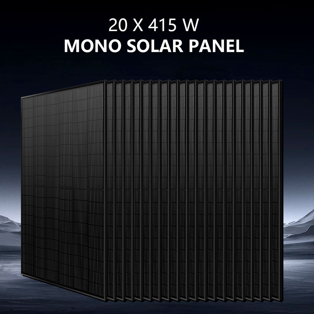 Off-Grid Solar Kit 15000W 48VDC 120V/240V LiFePO4 30.72KWH Lithium Battery 20 X 415 Watts Solar Panels SGR- 15K20E
