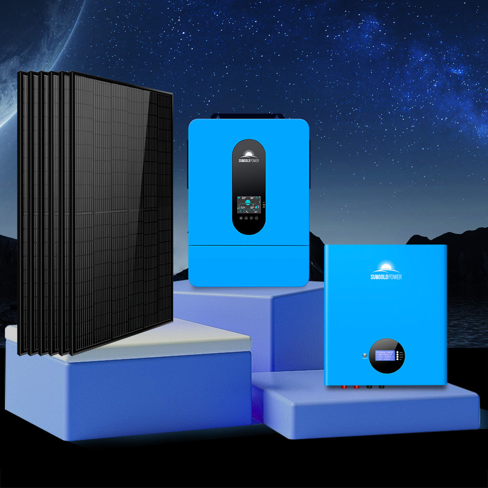 Off-Grid Solar Kit 6500W 48VDC 120/240VAC 10.24KWH PowerWall Lithium Battery 6 X 370 Watts Solar Panels SGM- 6510M