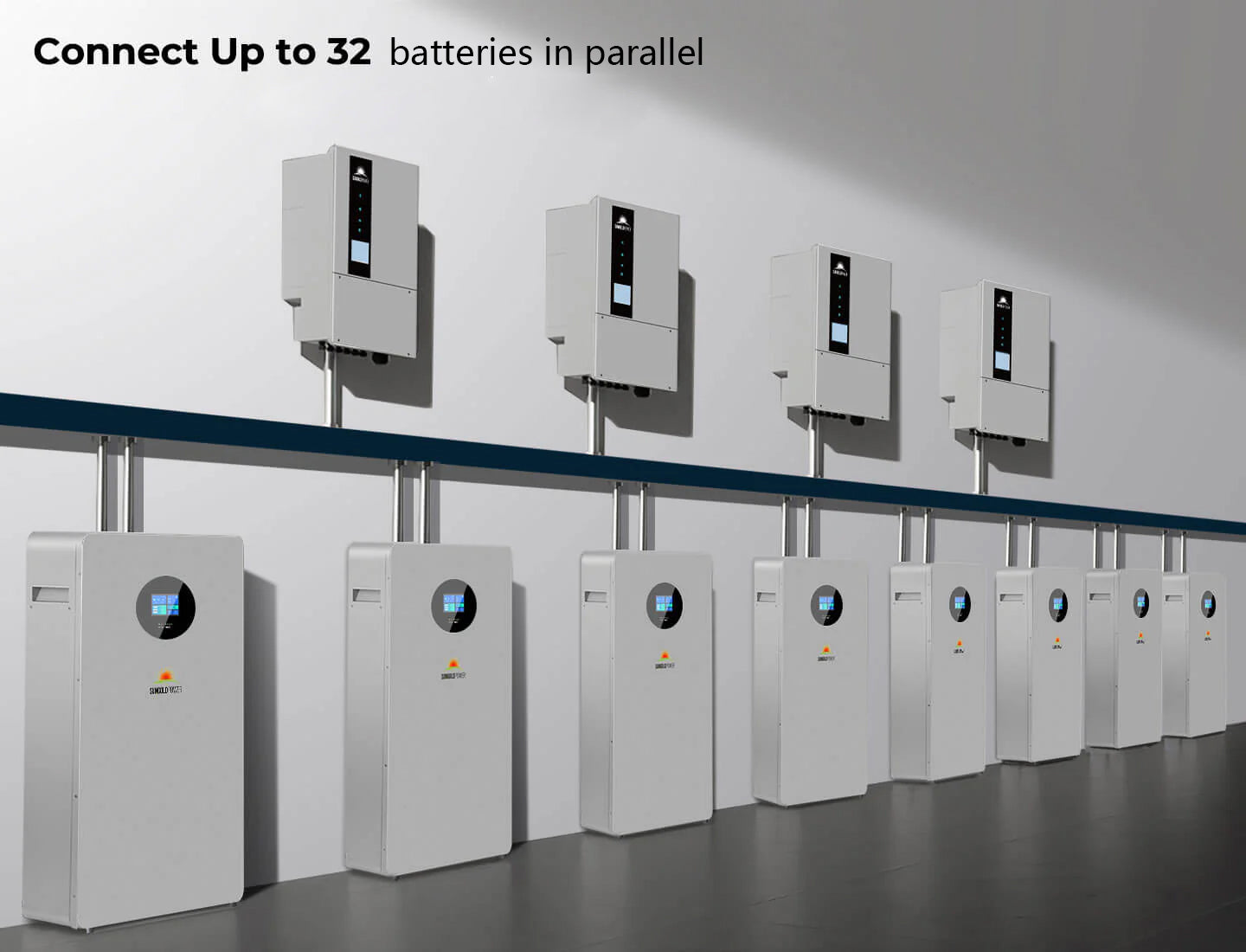 SunGoldPower SG48200T Powerwall X batteries connected in parallel for expanded 48V energy storage