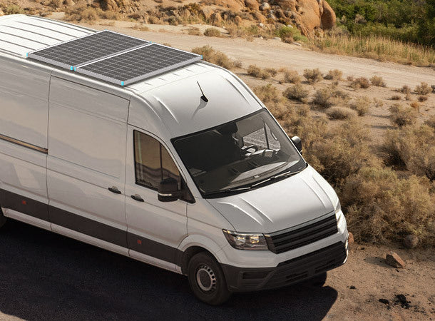 Renogy N-Type solar panels installed on an RV