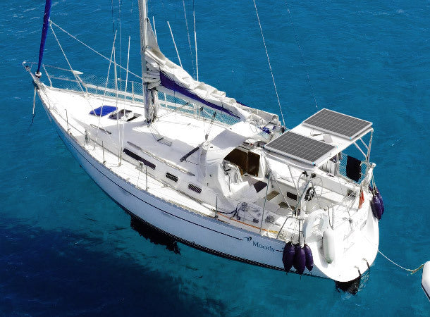 Renogy N-Type solar panels installed on a marine vessel
