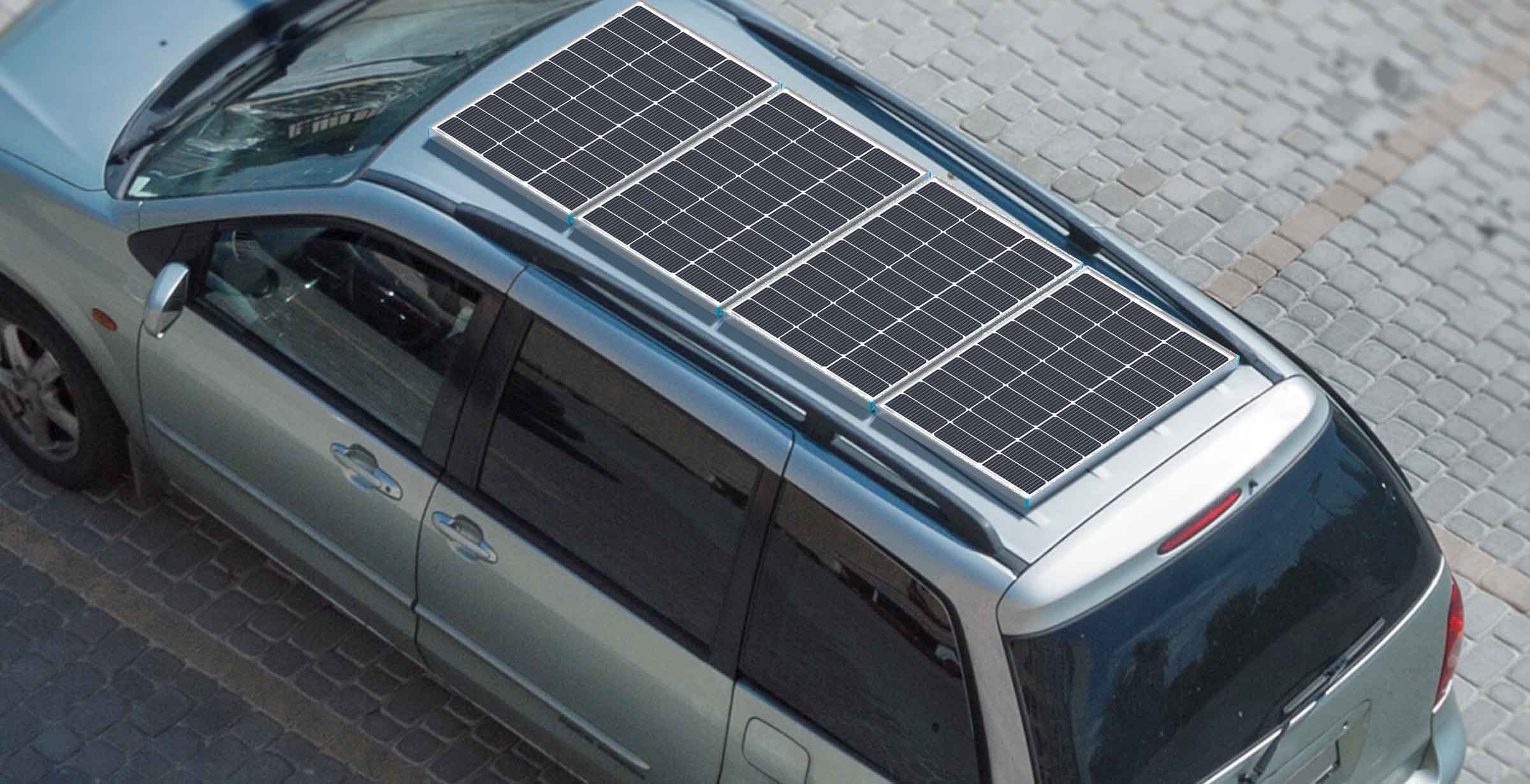 Renogy N-Type solar panels installed on a minivan roof