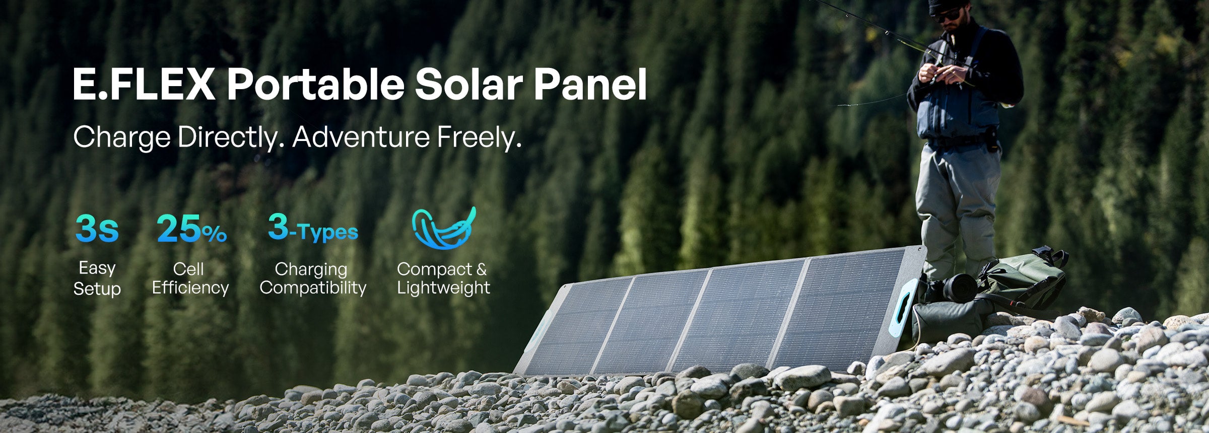 Renogy E.Flex portable solar panel outdoor charging hero image