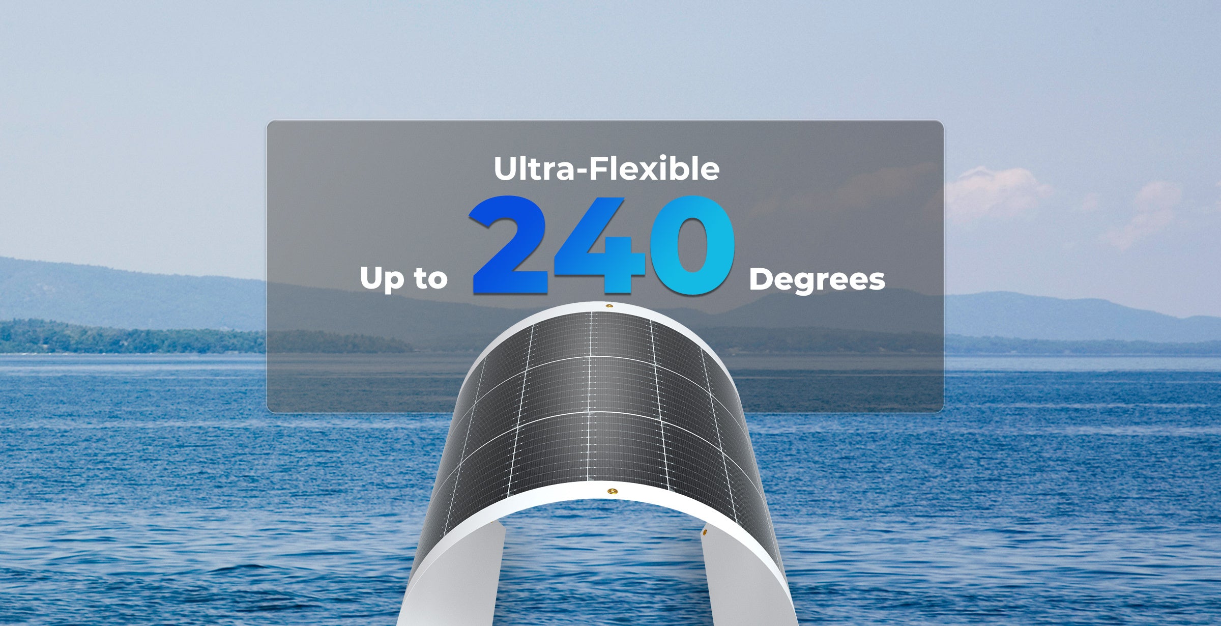 Renogy flexible solar panel bending up to 240 degrees