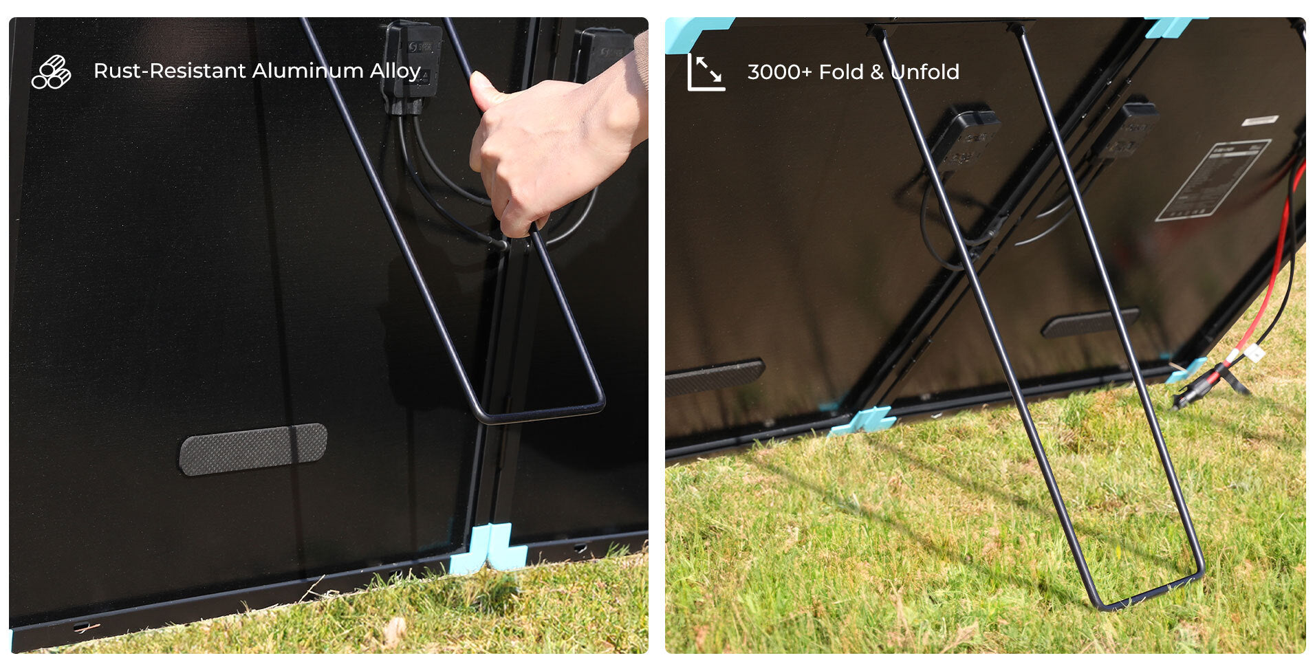 Renogy portable solar suitcase aluminum frame and support structure