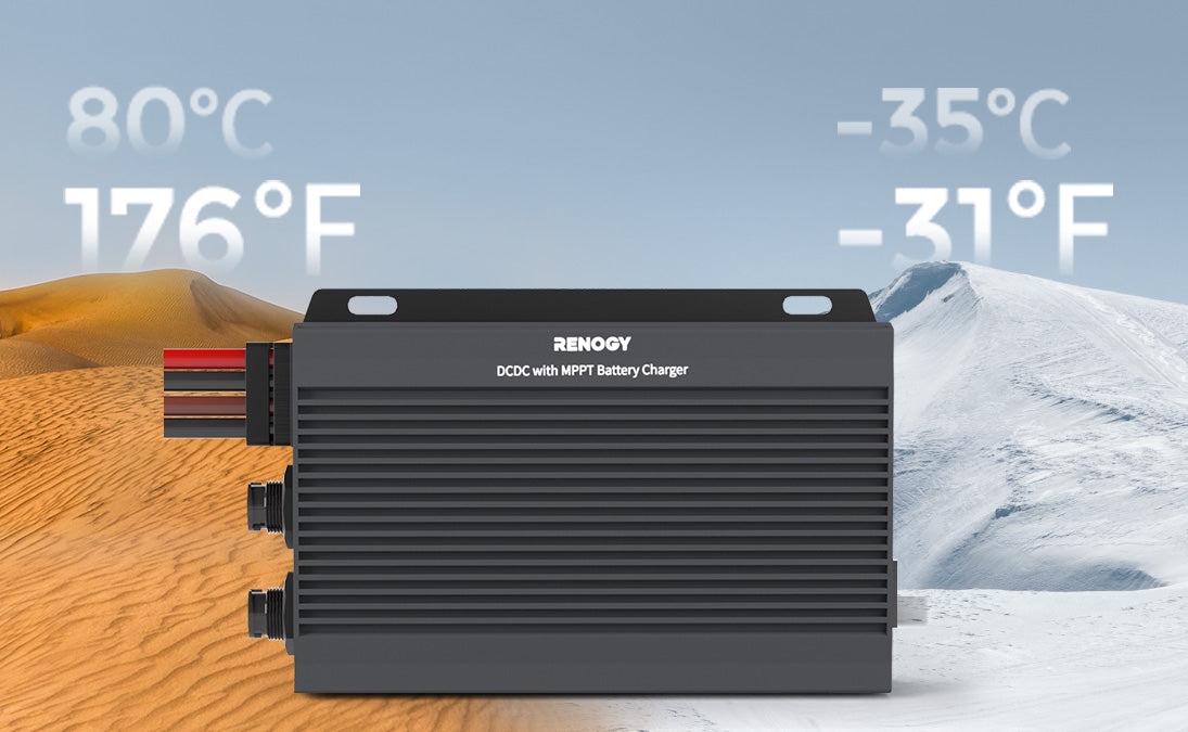 Renogy IP67 DC-DC charger temperature-resistant operation