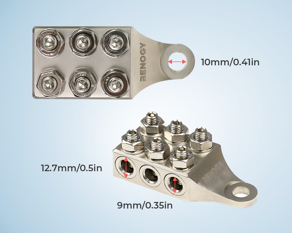 Renogy 12-way terminal connector sizing