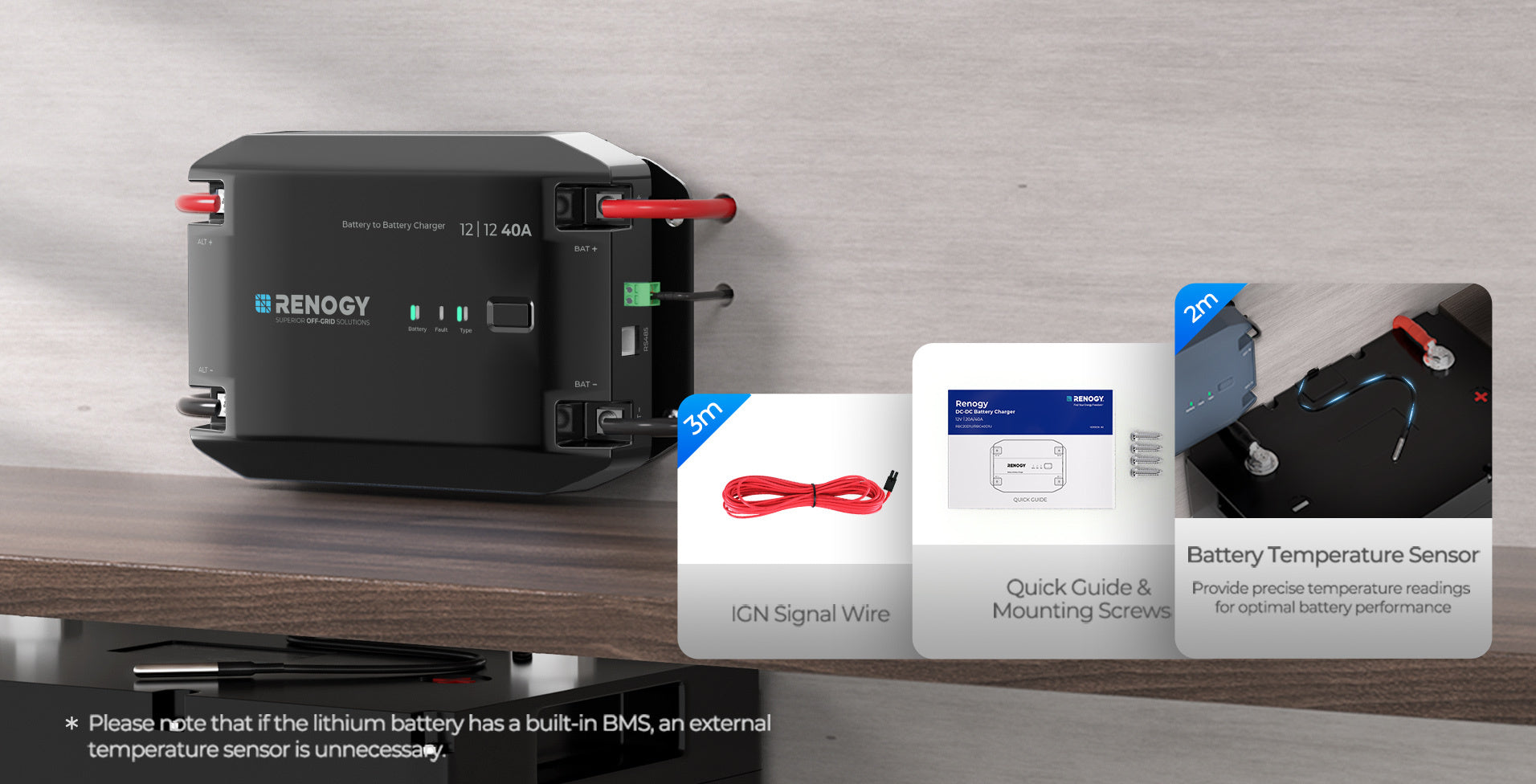 Battery temperature sensor installation accessory