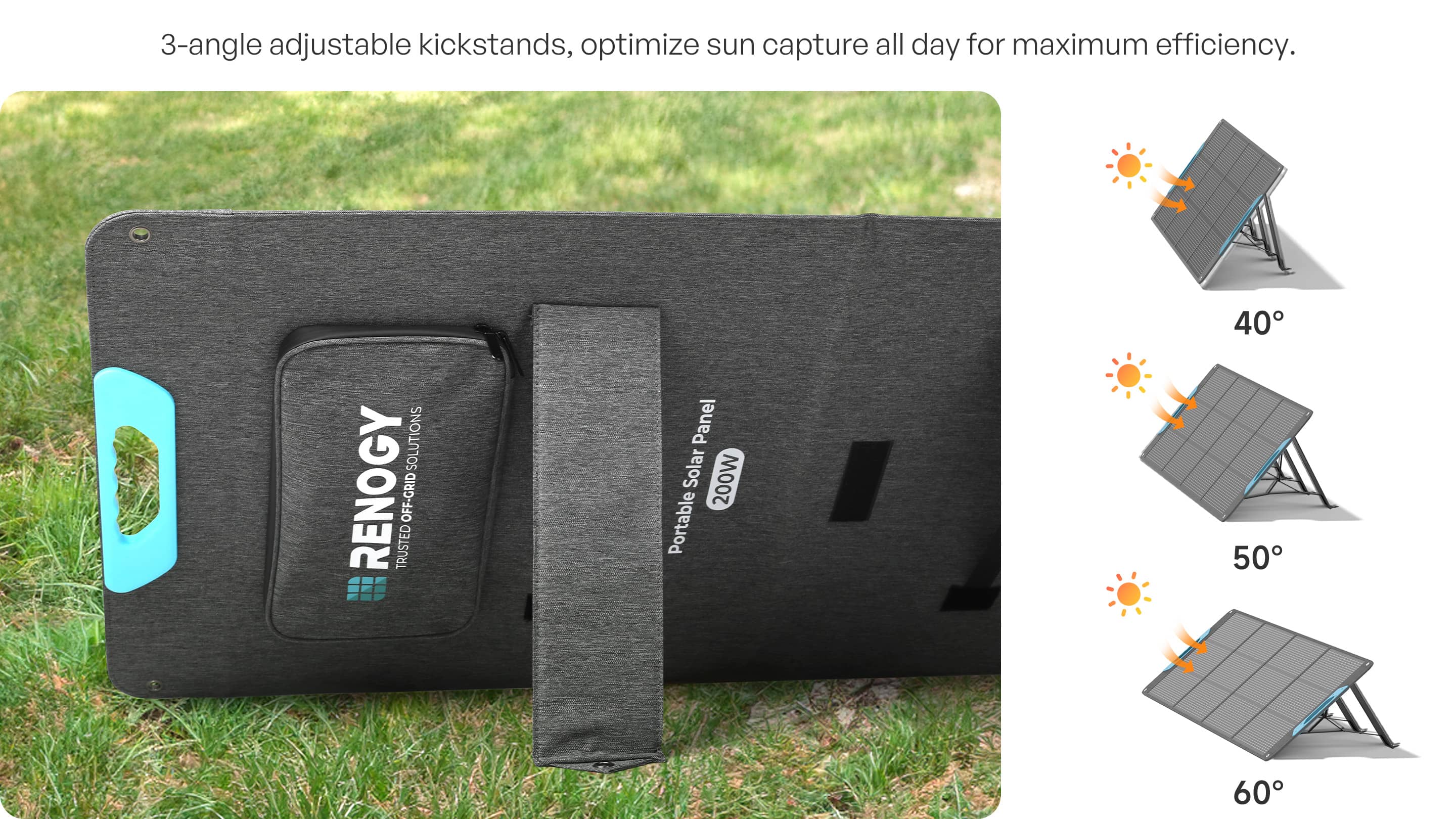 Renogy portable panel adjustable kickstand positions
