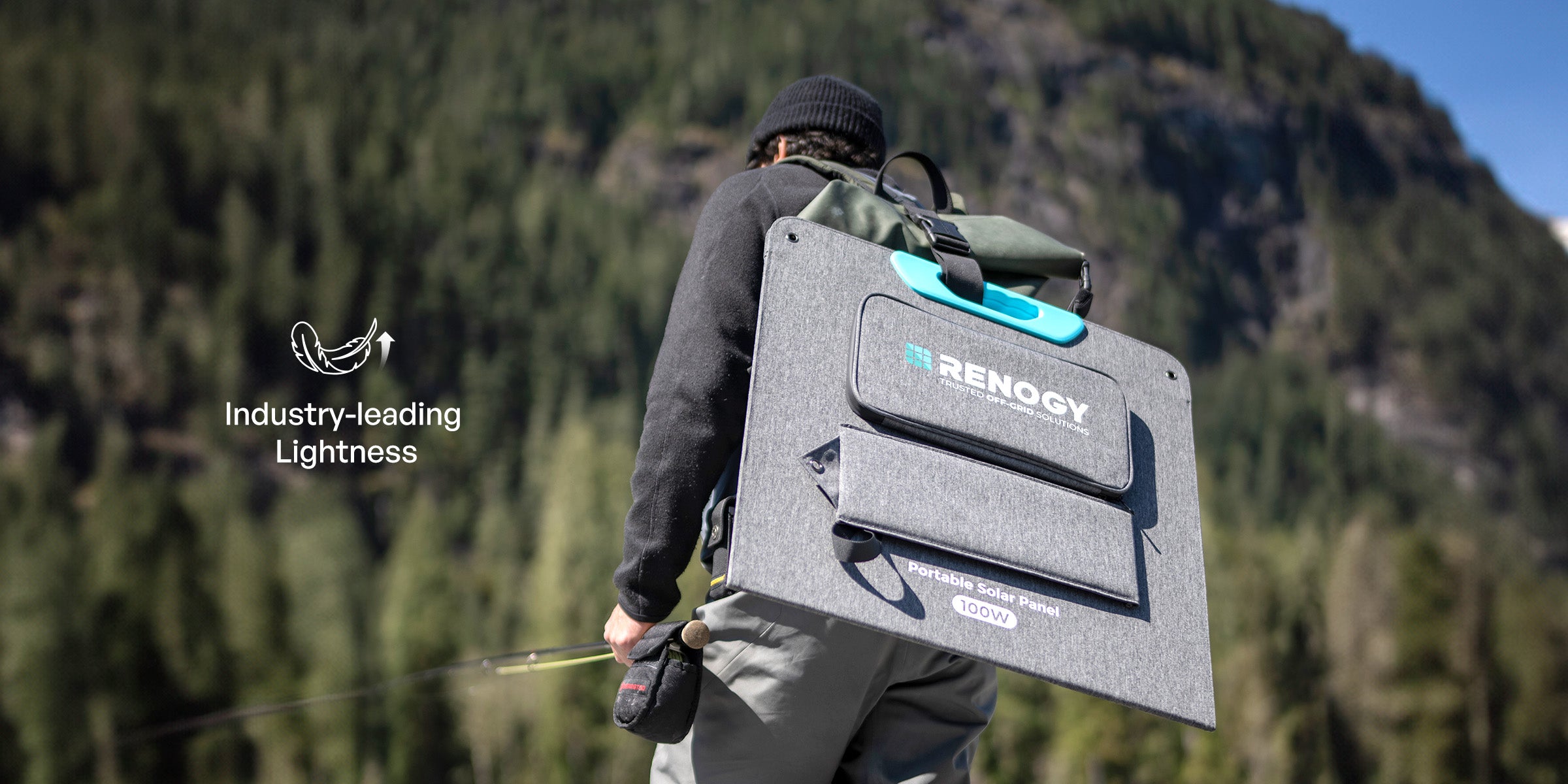 Renogy E.Flex portable solar panel being carried outdoors