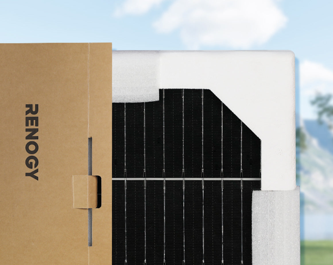 Renogy solar panel shipping protection packaging