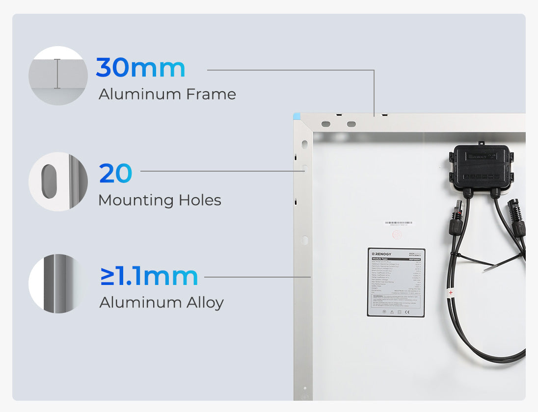 Solar panel frame and mounting design