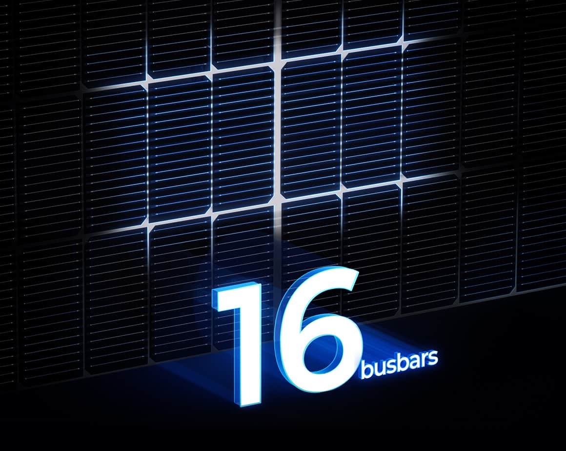 Advanced 16-busbar N-Type solar cell design