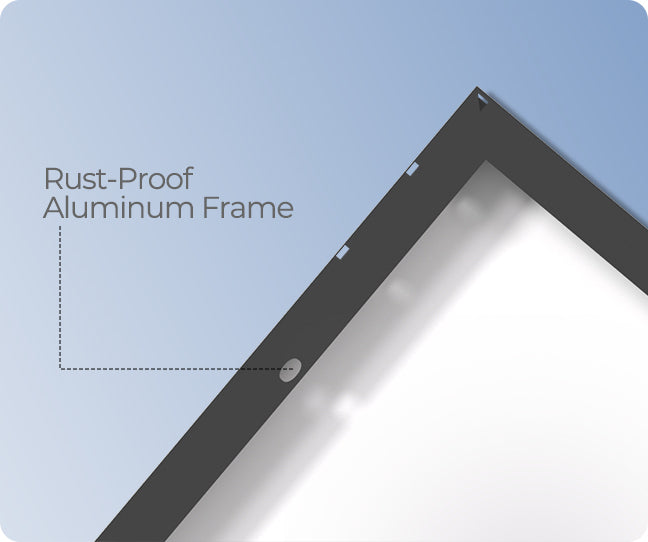 Renogy 320W panel rust-proof aluminum frame detail