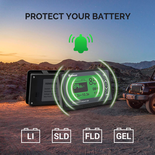 Renogy 500A battery monitor alarm protection