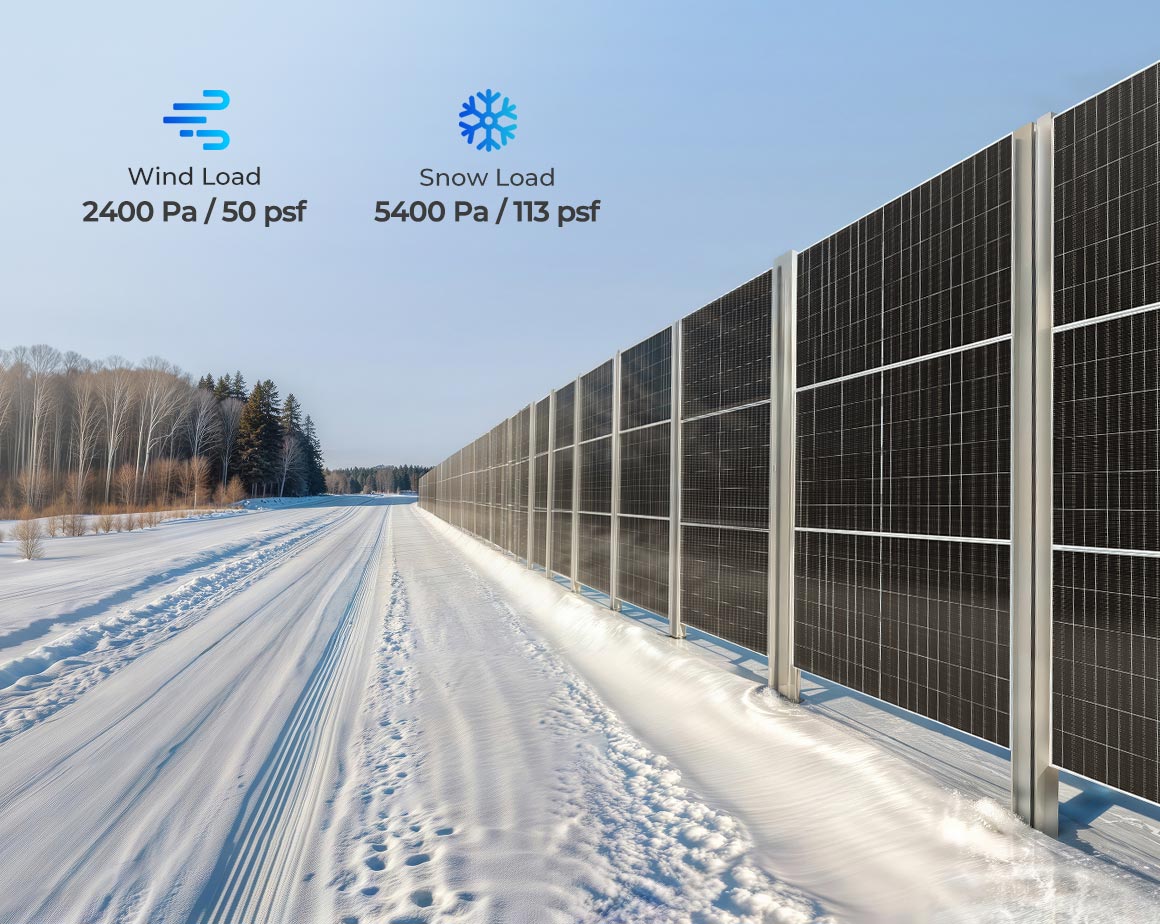 Renogy bifacial solar panel wind and snow load performance