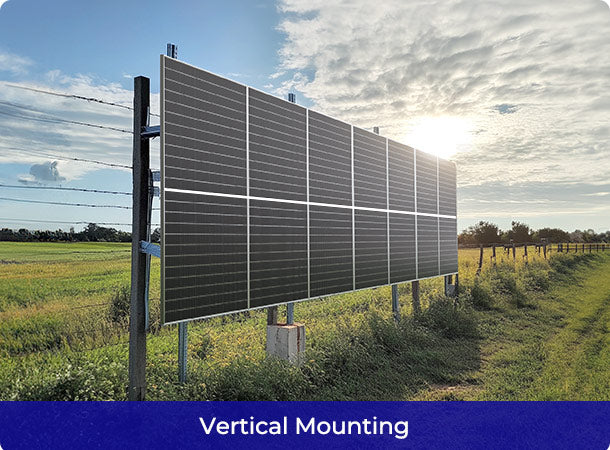 Renogy 590W solar panels on a vertical mounting system