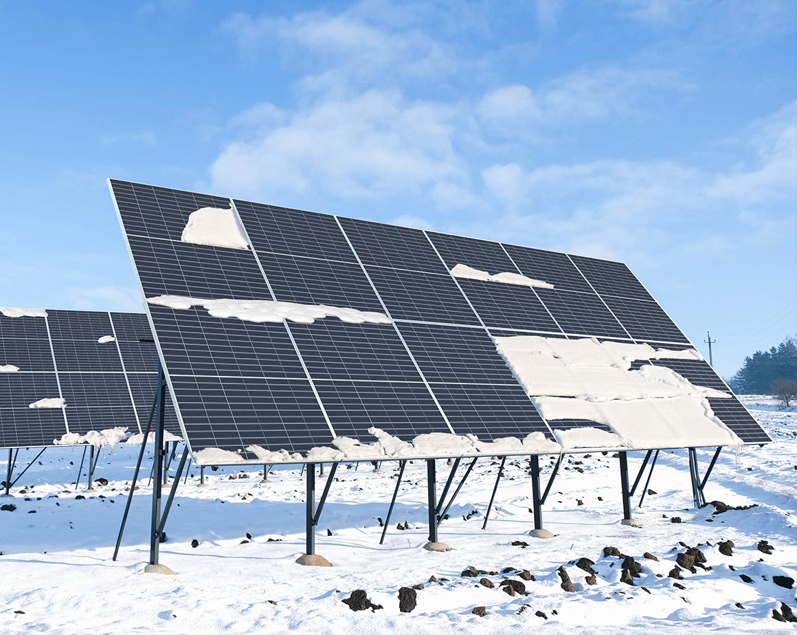 Renogy bifacial solar panel installation in snowy conditions
