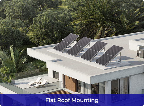 Renogy 590W solar panels on a flat roof mounting system