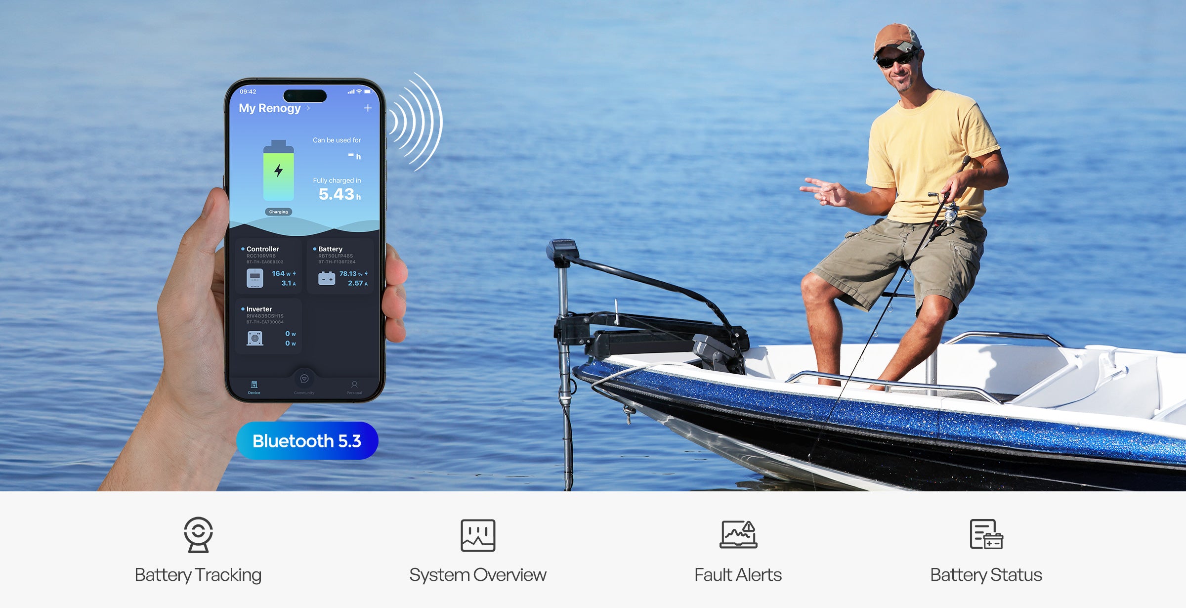 Lithium trolling motor battery for outdoor marine use