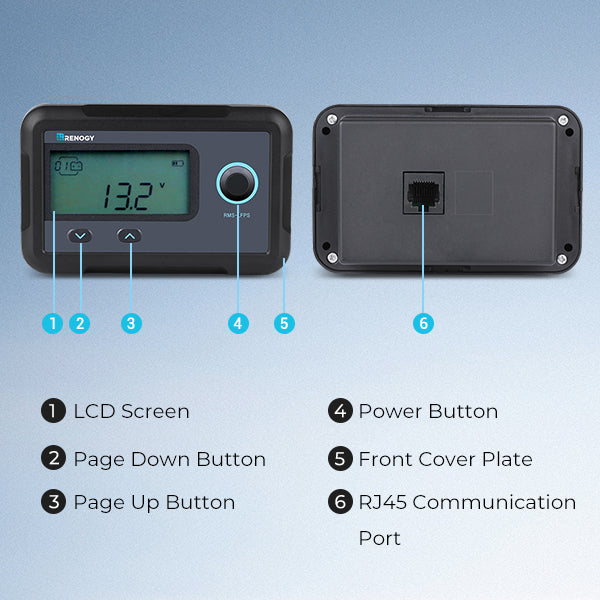 Renogy smart lithium monitoring screen controls