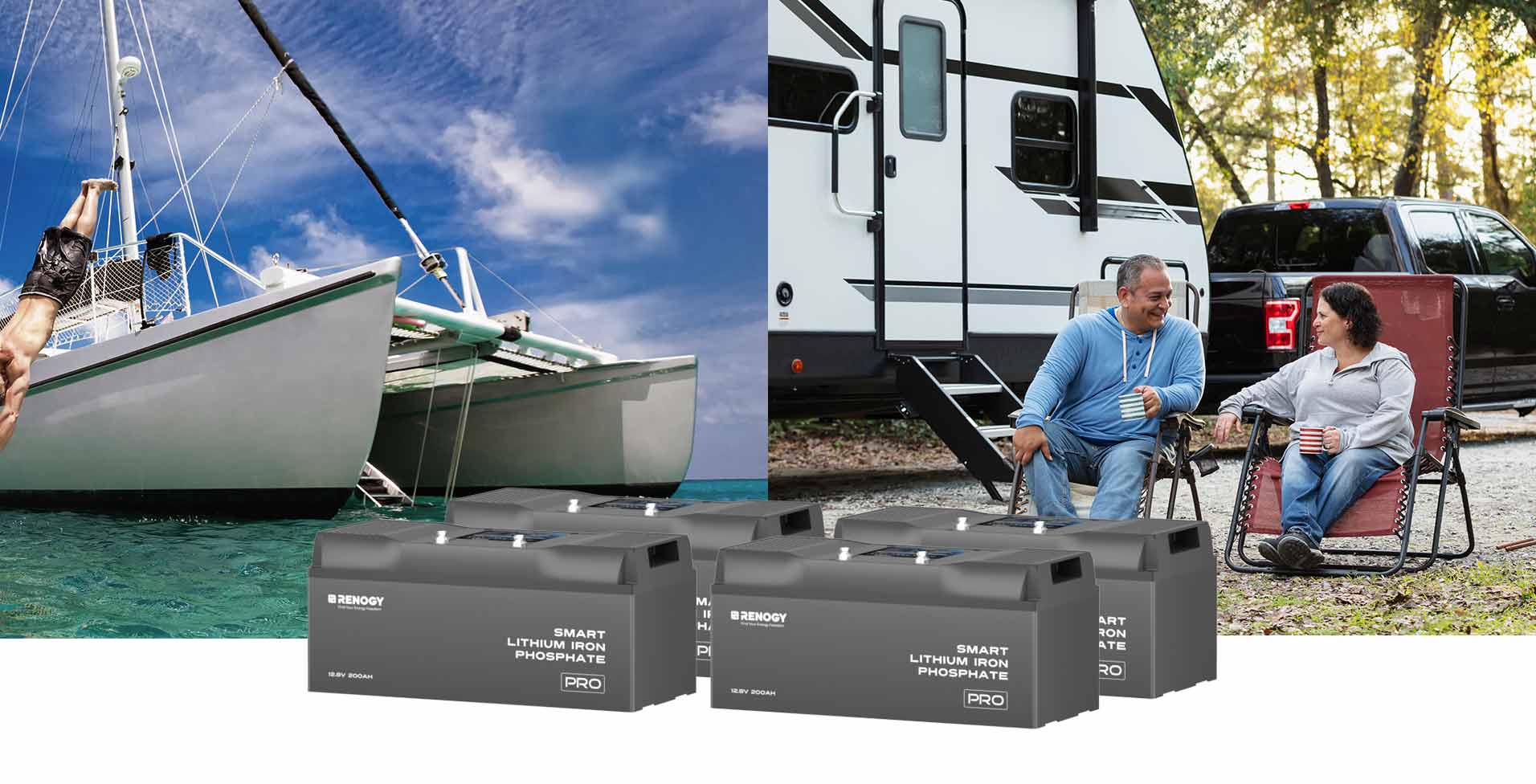Renogy 200Ah Pro battery for catamaran and fifth wheel applications