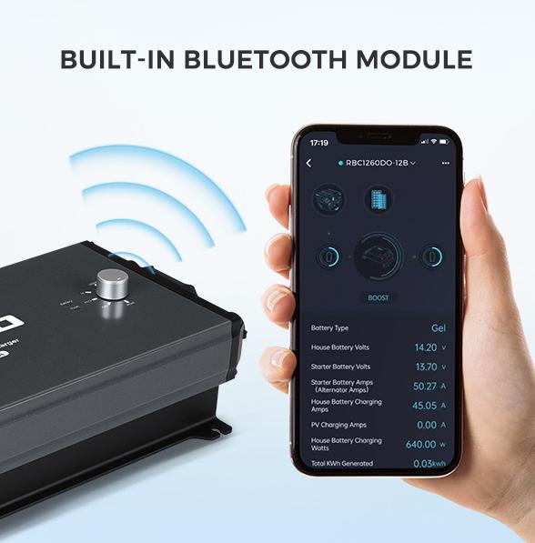 Renogy REGO 60A charger built-in Bluetooth monitoring through DC Home app
