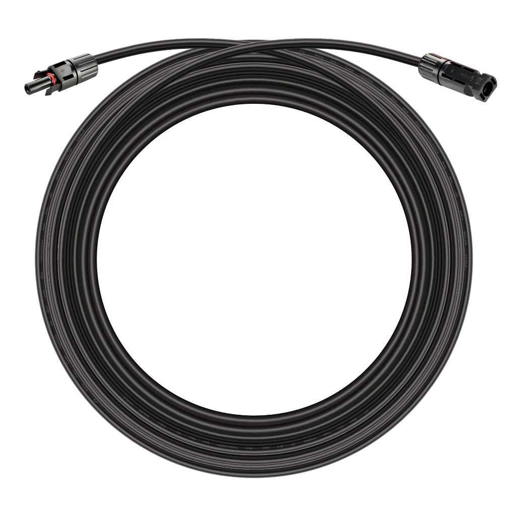 Rich Solar 10 Gauge Solar Panel Extension Cable with Male and Female Solar Connector Ends and Parallel Connectors | Pair of 10AWG Red and Black Extension Wire and Parallel Connectors | Choose Cable Length: 30ft, 50ft