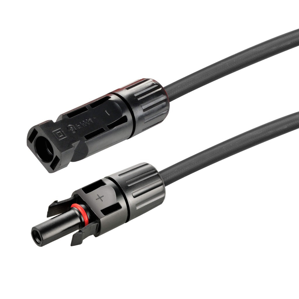 Rich Solar 10 Gauge Solar Panel Extension Cable with Male and Female Solar Connector Ends and Parallel Connectors | Pair of 10AWG Red and Black Extension Wire and Parallel Connectors | Choose Cable Length: 30ft, 50ft
