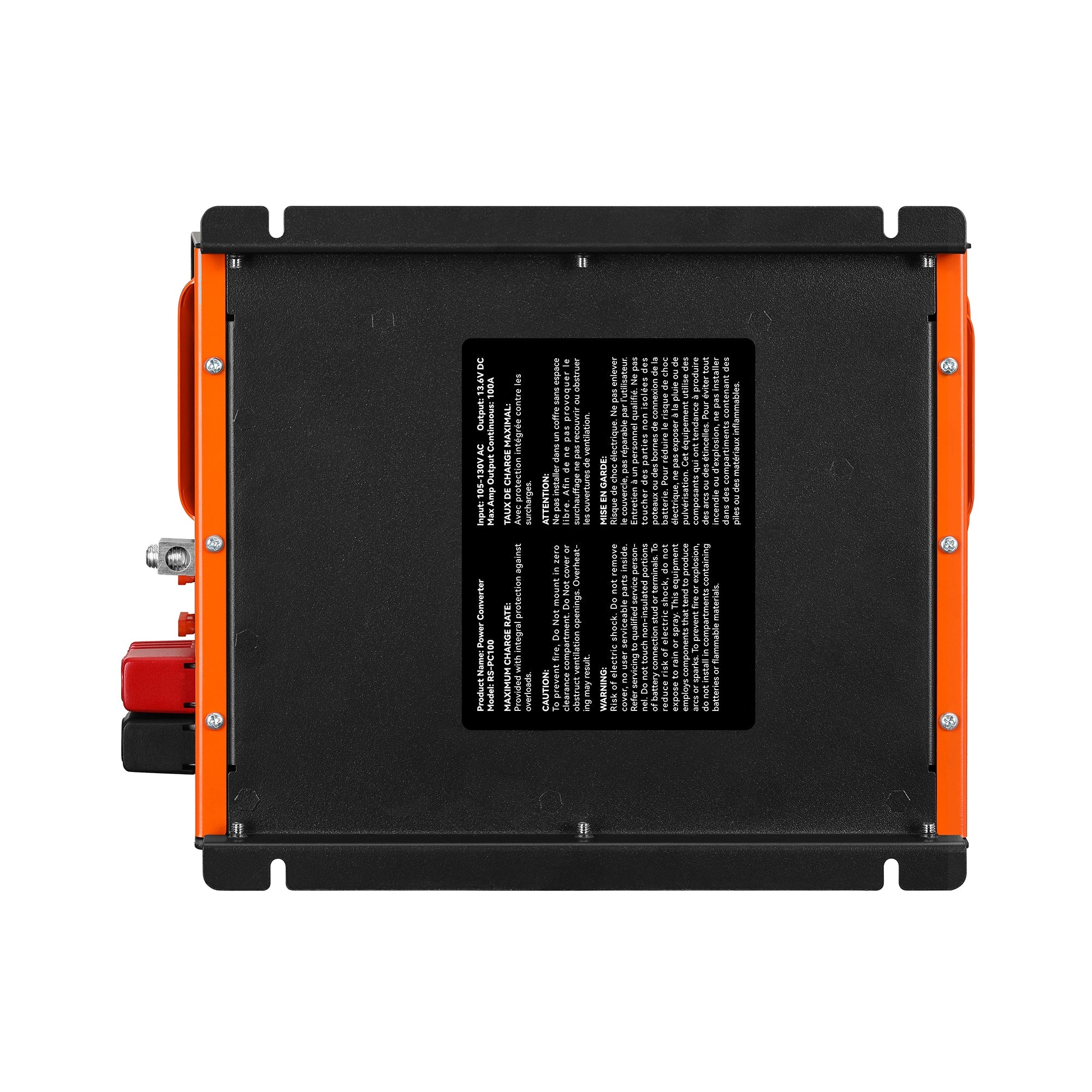 Rich Solar 100 Amp Power Converter | 100A 120V Battery Charger | Overload, Overheat, Reverse Polarity Protection | Plug and Play