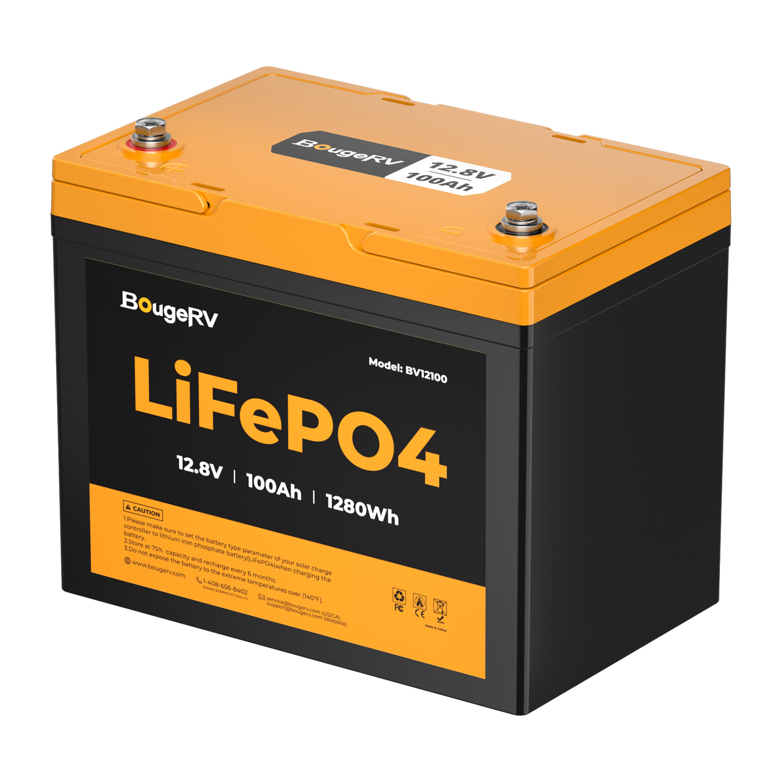 BougeRV 12V 100Ah Group 24 LiFePO4 Battery