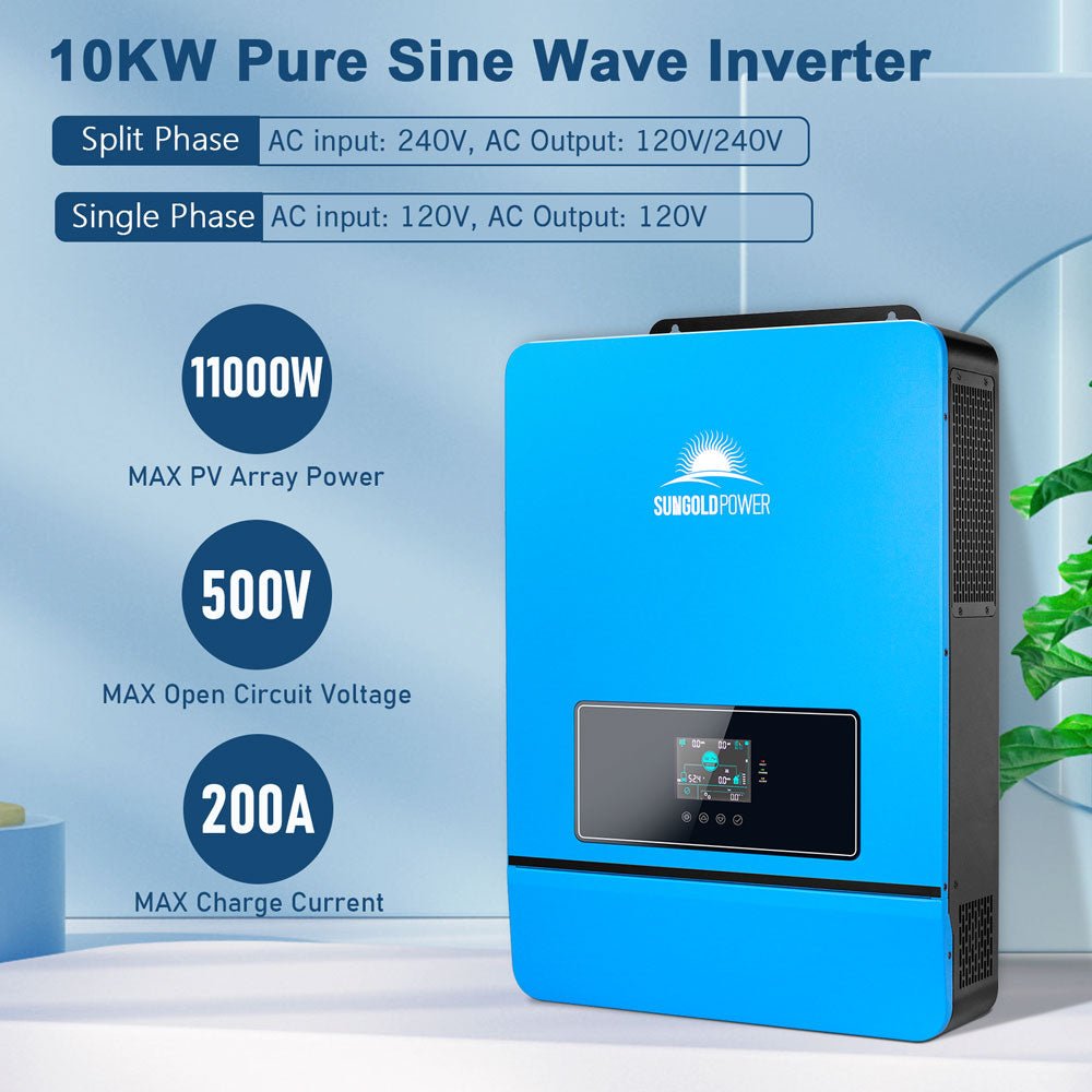 10KW 48V Split Phase Solar Inverter AC input 120V/240V AC output 120V/240V