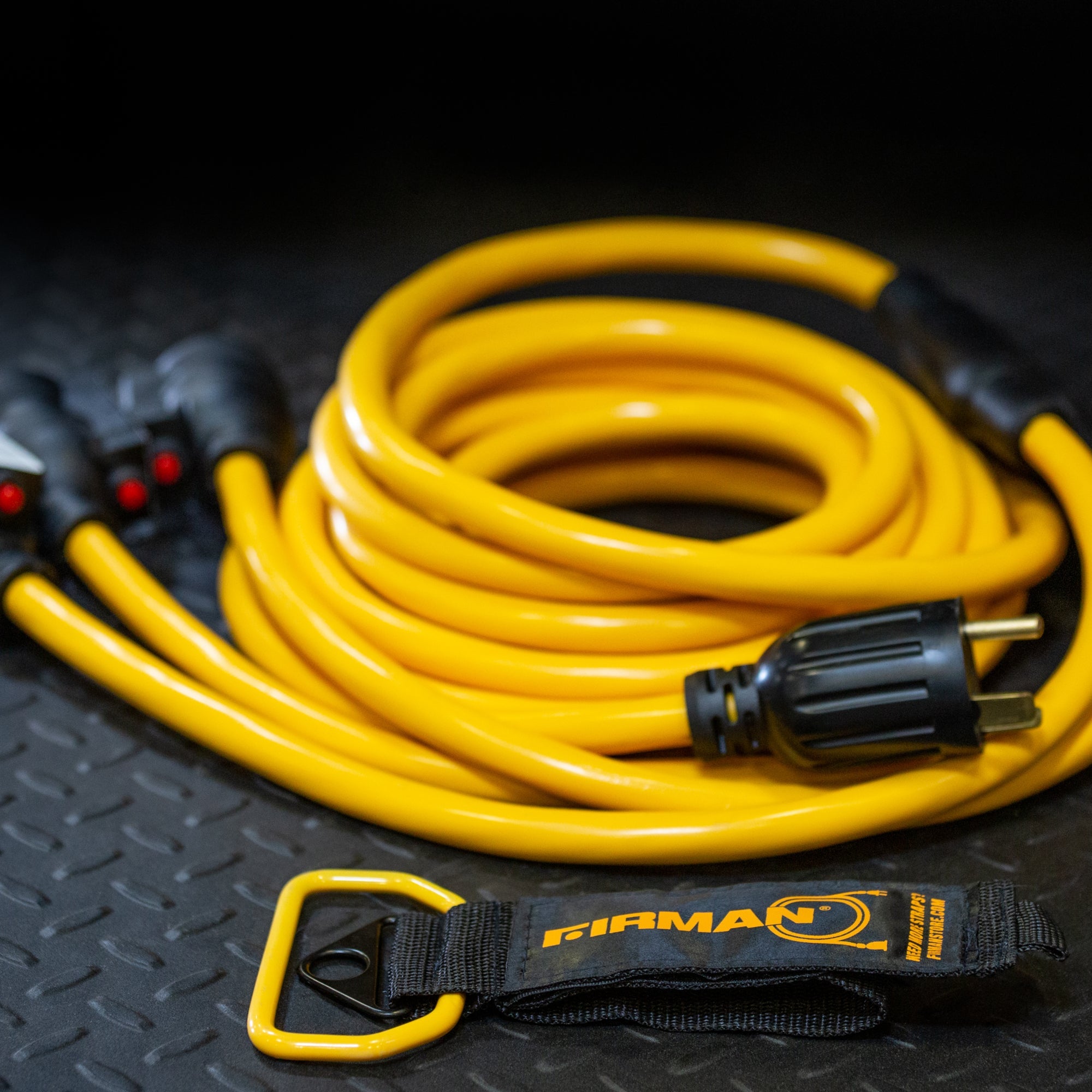 25' Heavy Duty TT-30P to (3)5-20R Portable Generator Power Cord With Storage Strap