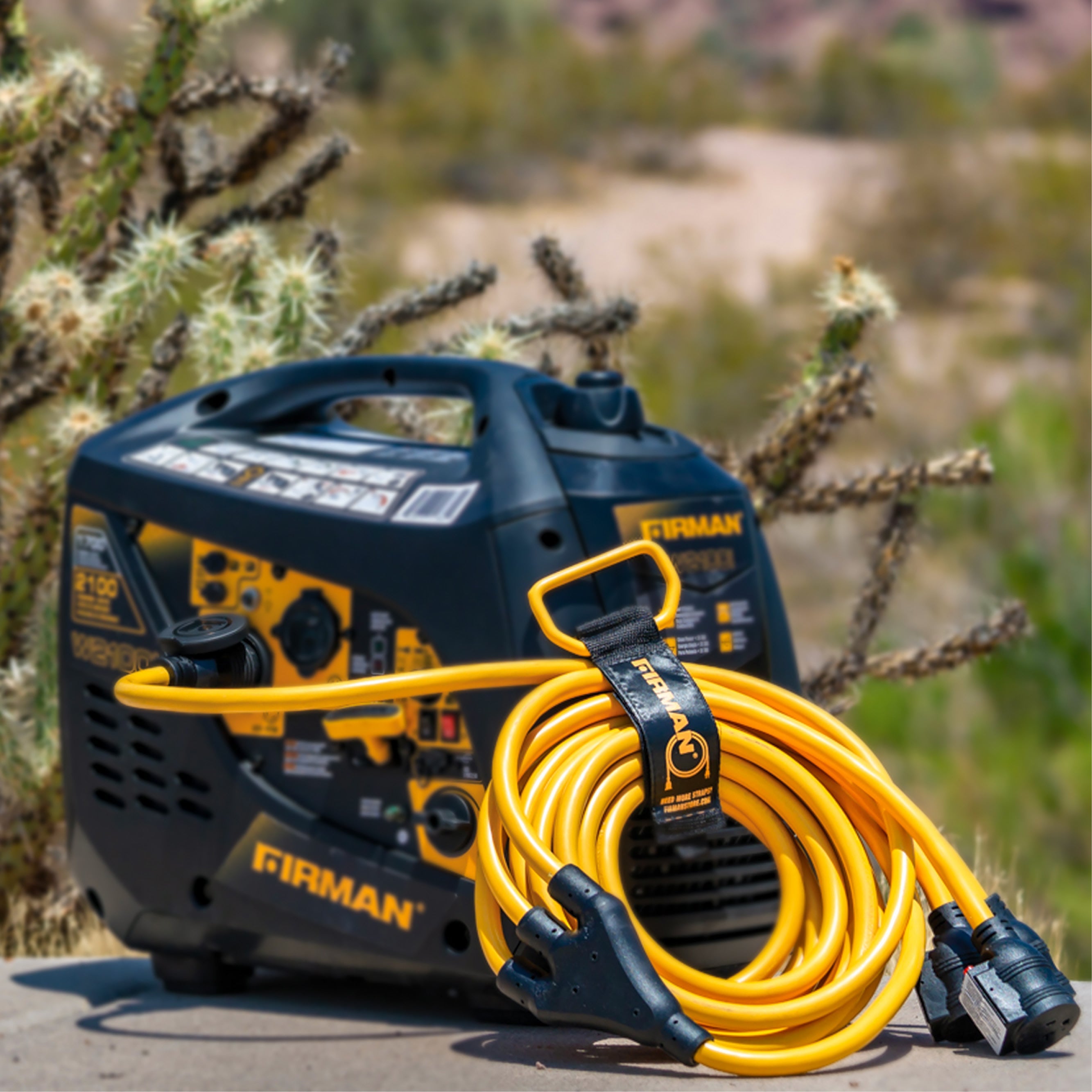 25' Heavy Duty L5-30P to (3) 5-20R Power Cord With Storage Strap