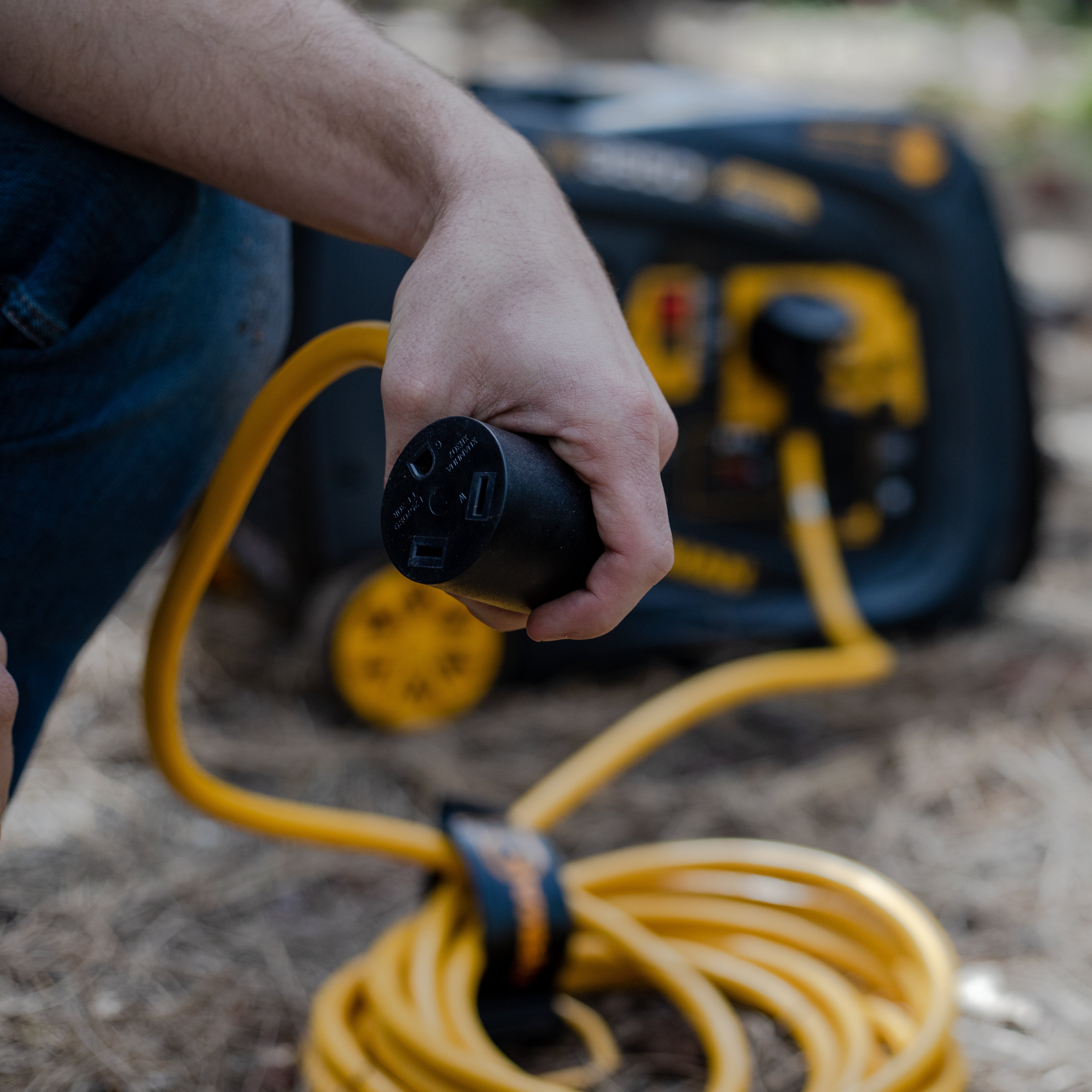 25ft Heavy Duty TT-30P to TT-30R Power Cord With Storage Strap