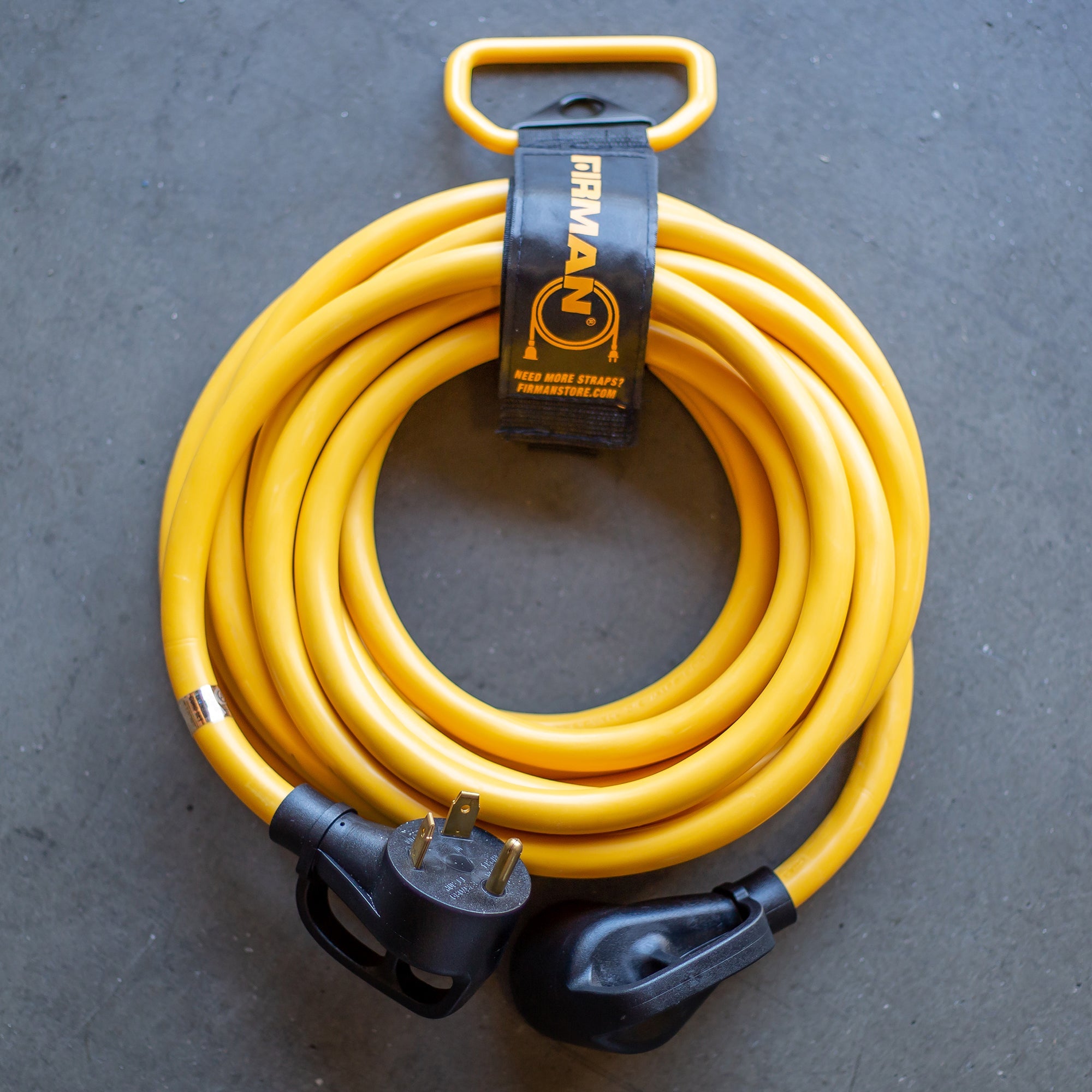 25ft Heavy Duty TT-30P to TT-30R Power Cord With Storage Strap