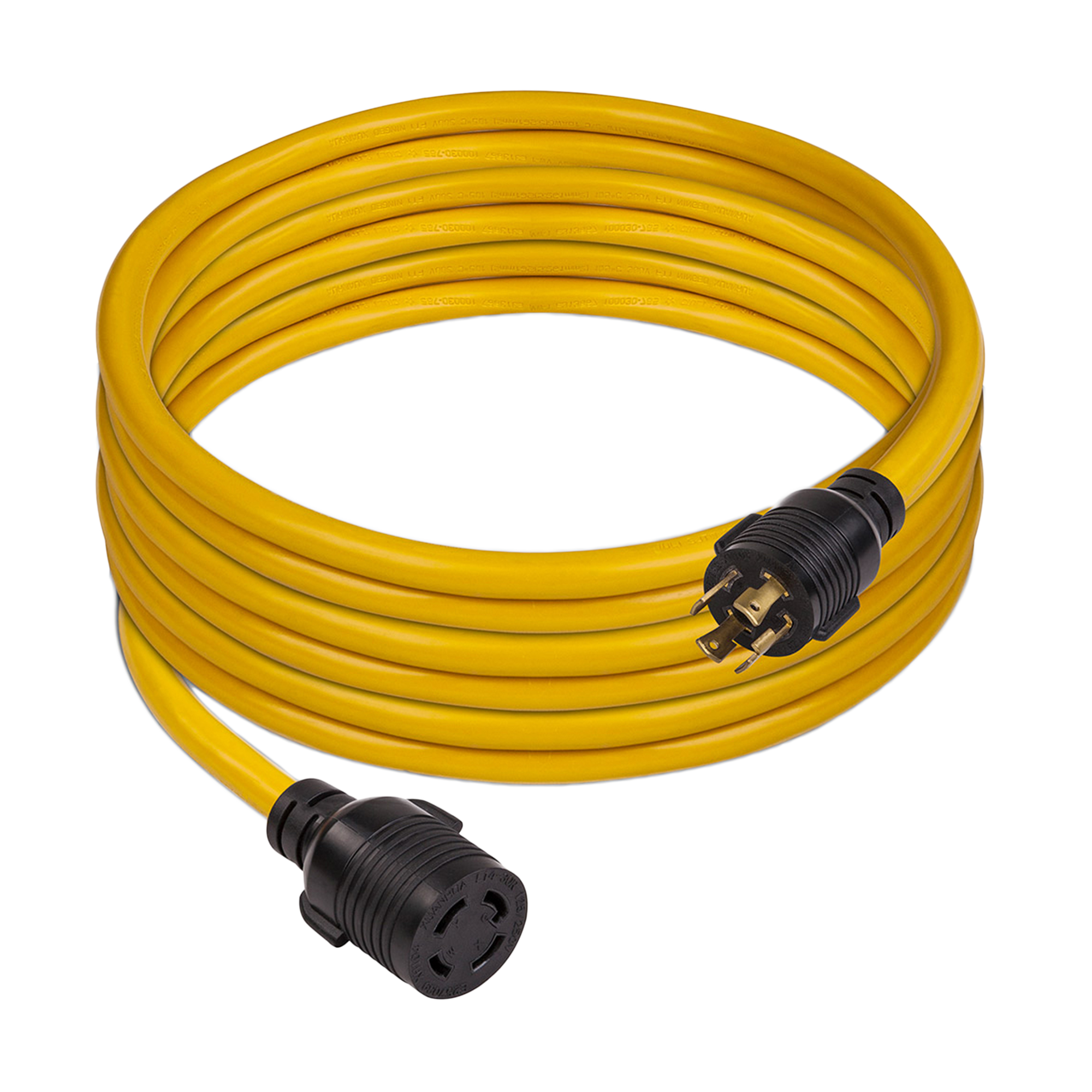 25ft Heavy Duty L14-30P to L14-30R Power Cord Extension With Storage Strap
