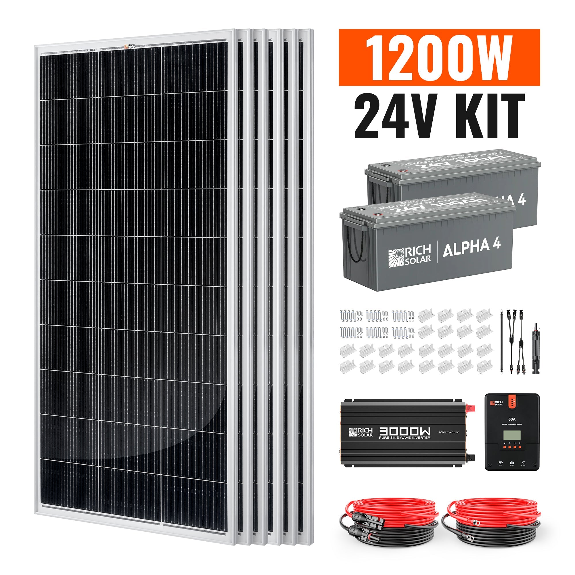 Rich Solar 1200 Watt 24V Complete Solar Kit