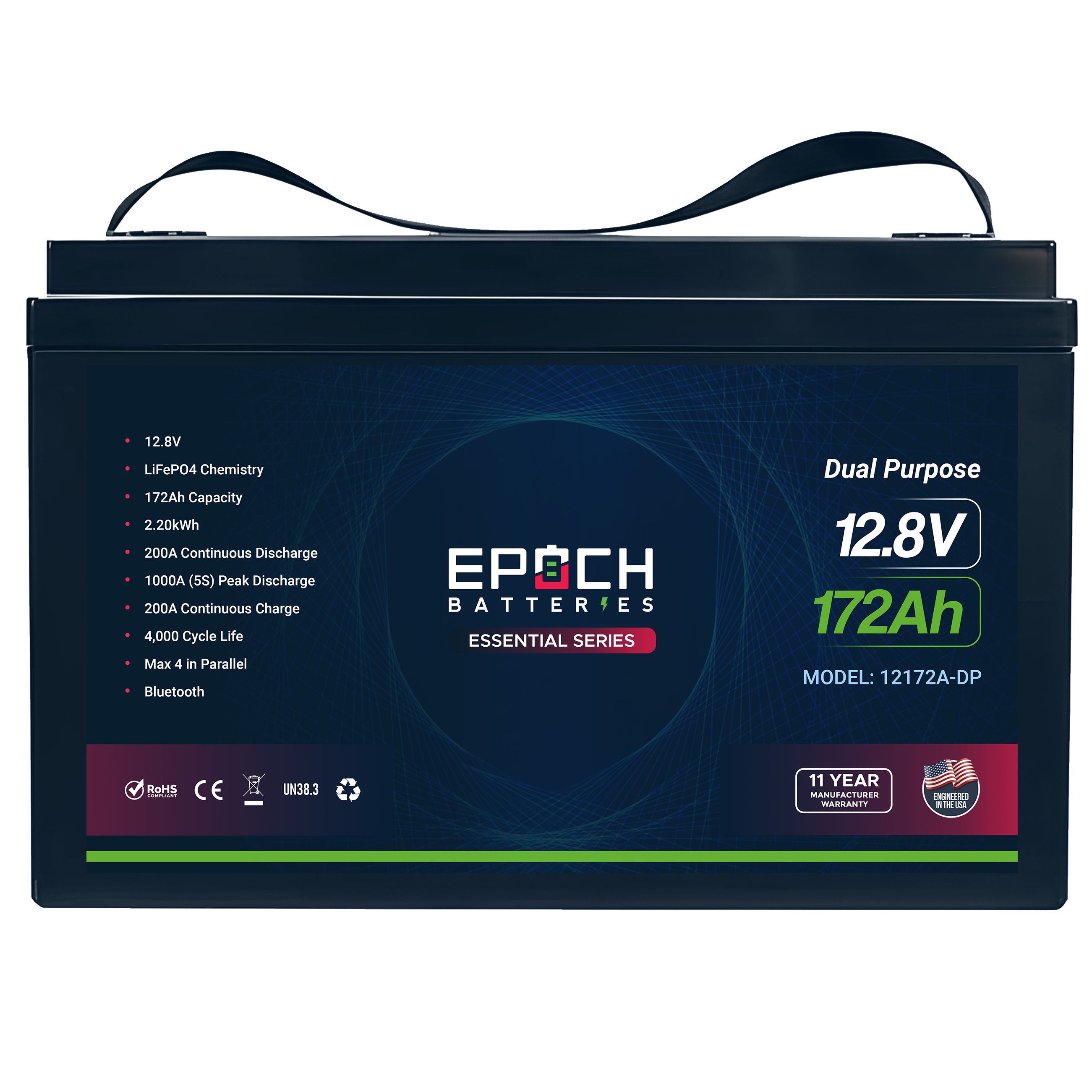12V 172Ah (2.20kWh) Cranking & Deep Cycle Dual Purpose - Group 31 LiFePO4 Battery