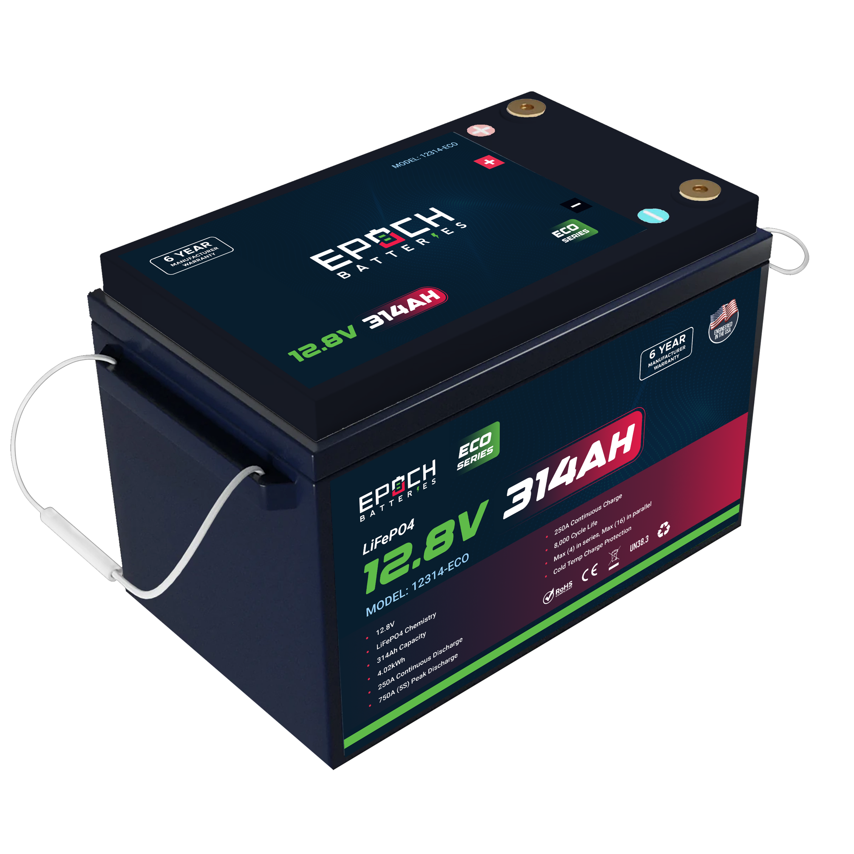 12V 314Ah (4.02kWh) - Eco Series LiFePO4 Battery