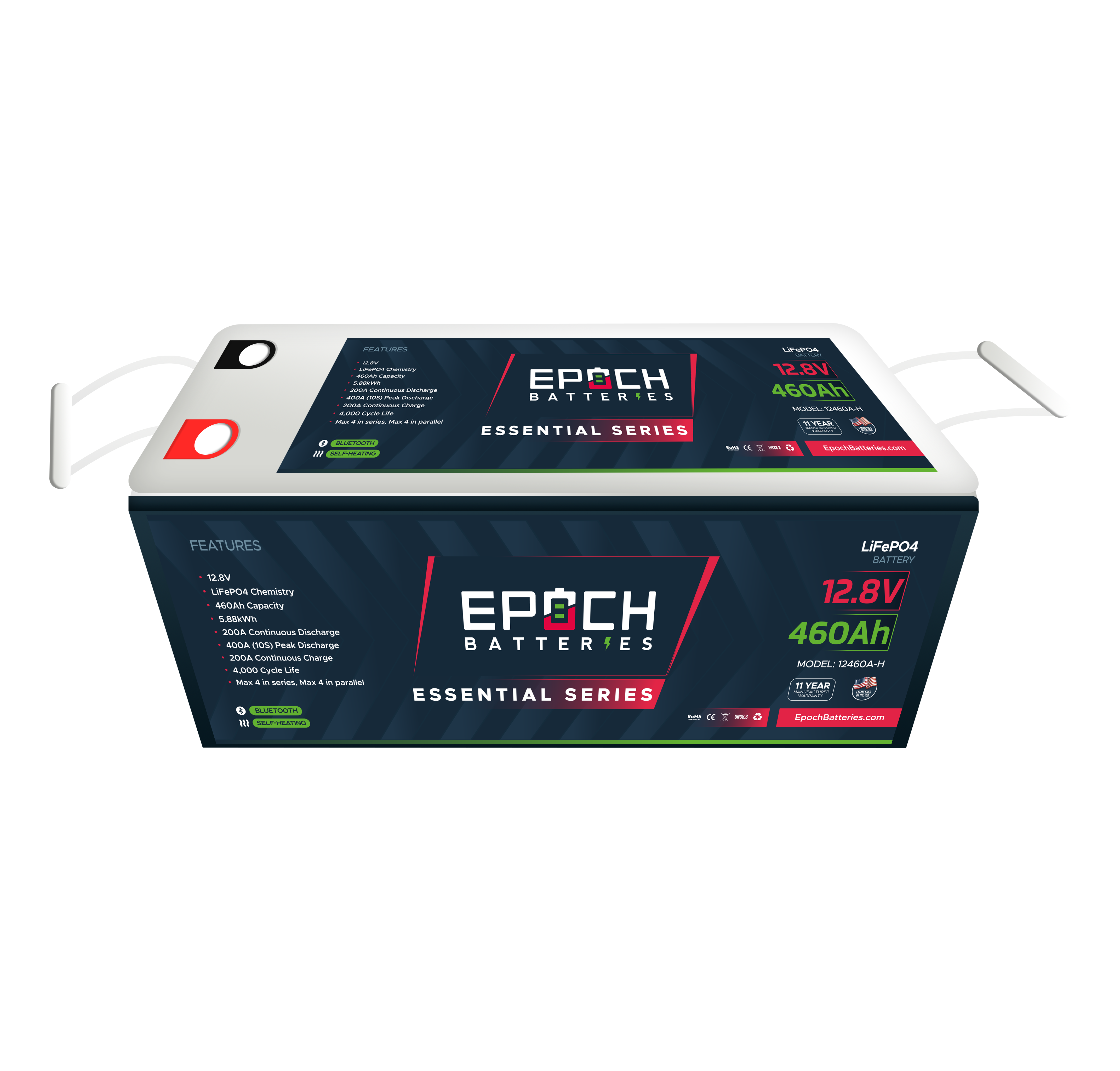 12V 460Ah (5.89kWh) Essential Series - Bluetooth & Heated LiFePO4 Battery