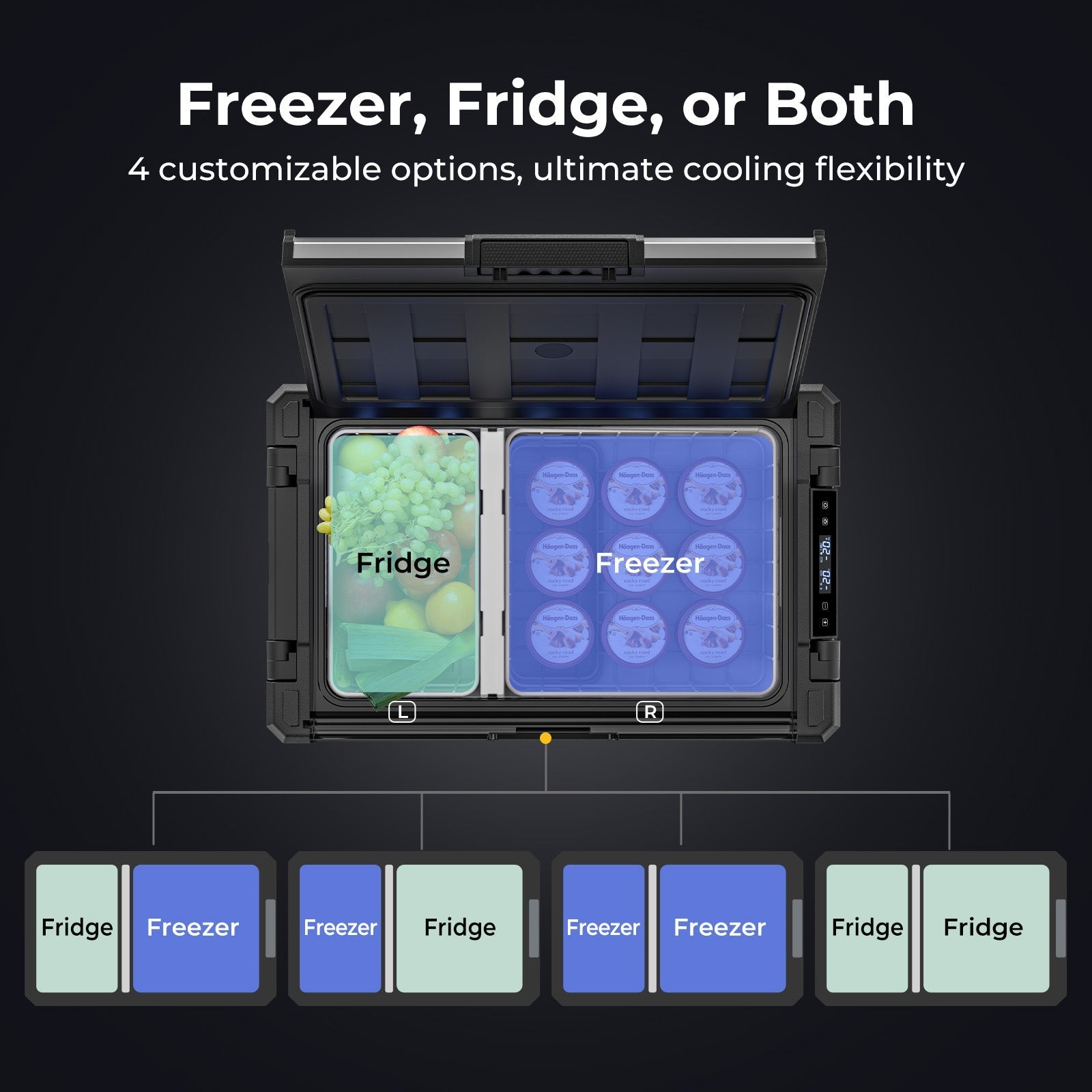 BougeRV Rocky V3.0 41QT Dual Zone 12V Car Fridge