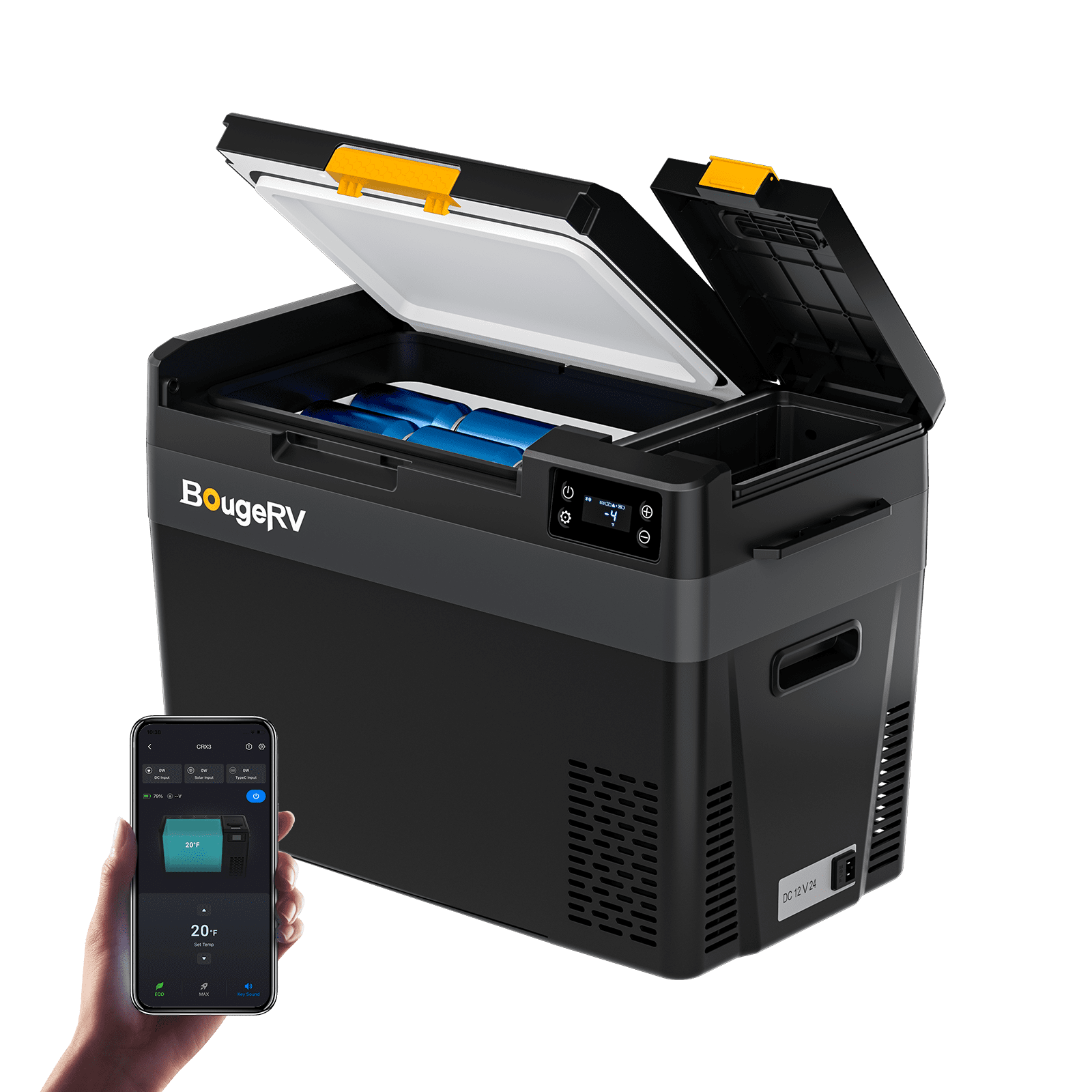 BougeRV CRX3 30QT 12V Portable Electric Cooler Fridge