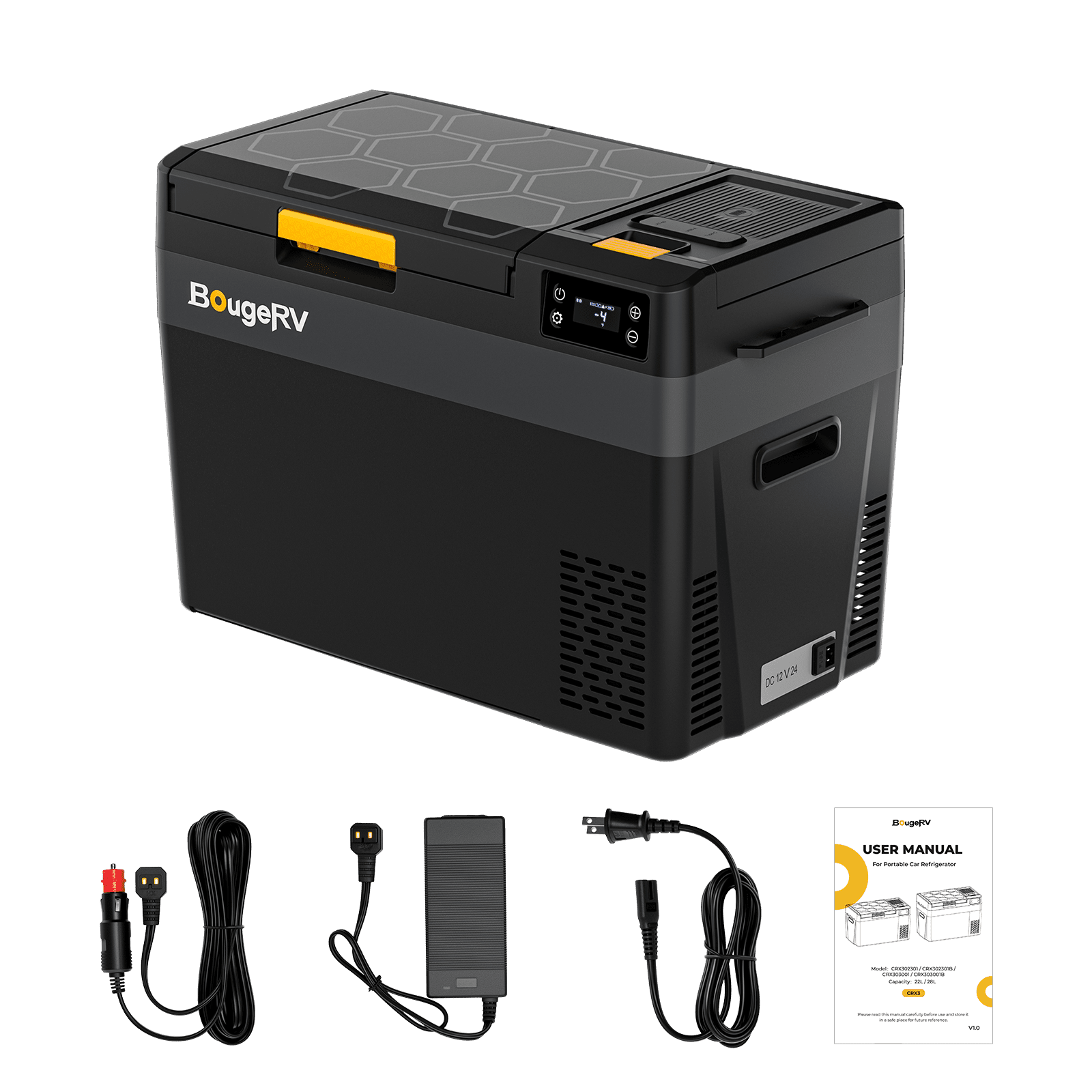 BougeRV CRX3 30QT 12V Portable Electric Cooler Fridge