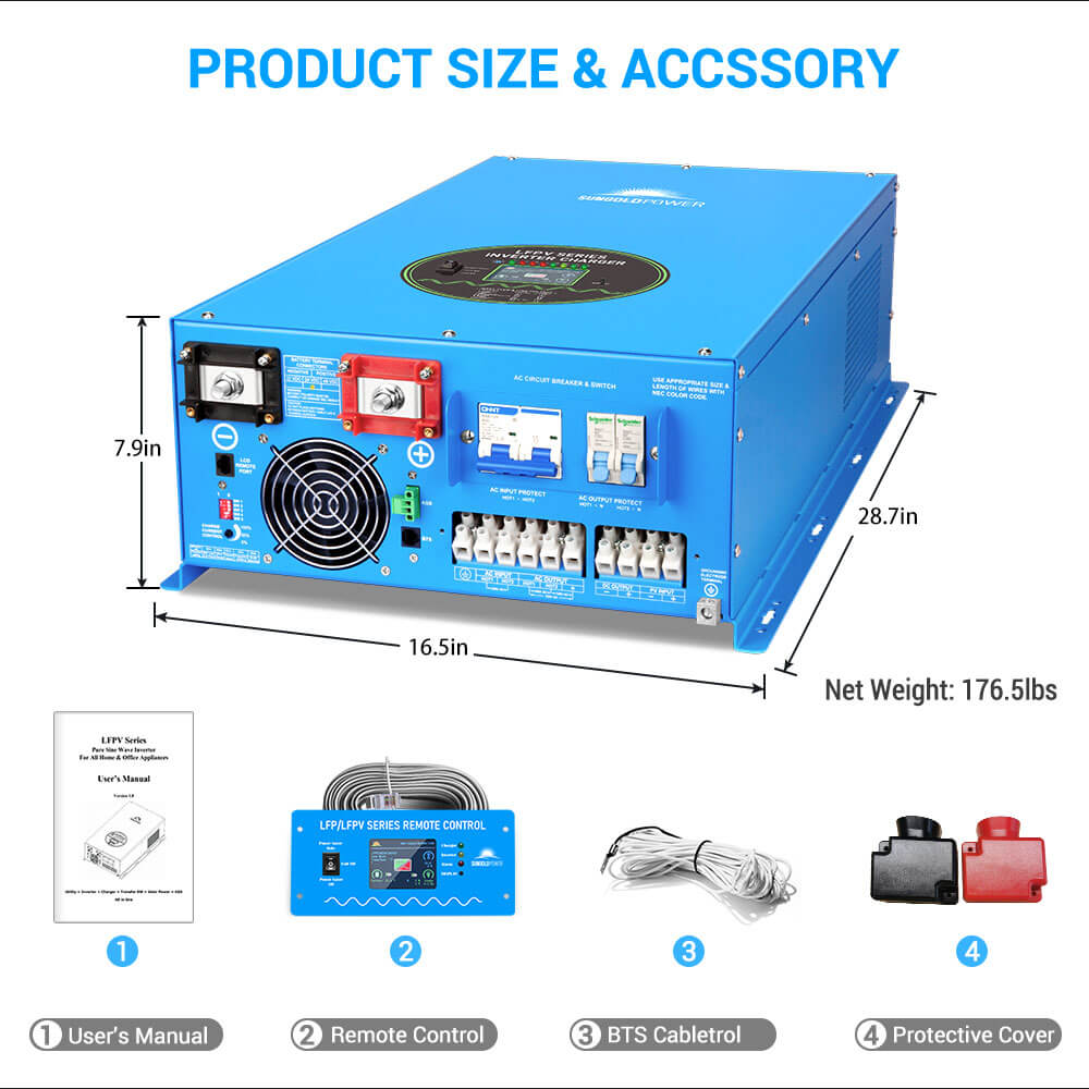 15kw 48v split phase inverter AC input 240V AC output 120V/240V (without MPPT)