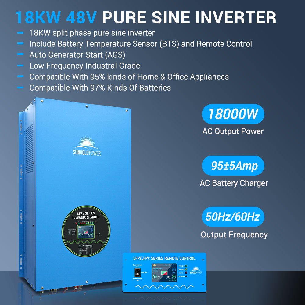 18kw 48v split phase inverter AC input 240V AC output 120V/240V (without MPPT)