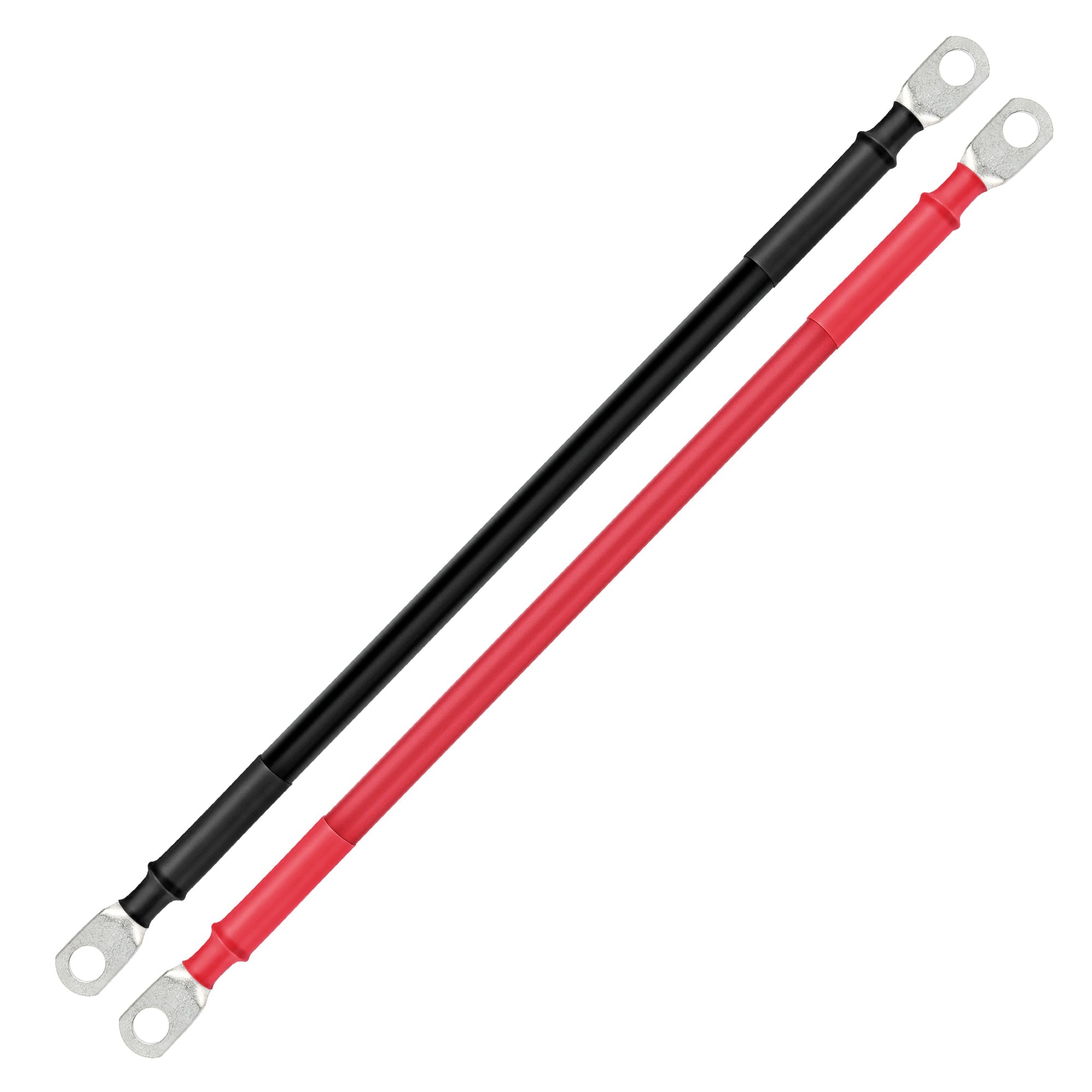 Rich Solar 2 Gauge 5/16” Battery Cables | Pair of 2AWG Red and Black Pure Copper Inverter Battery Cables with 5/16” Lugs | Choose Cable Length: 1.5ft, 2ft, 3ft, 4ft, 5ft, 6ft, 8ft, 10ft